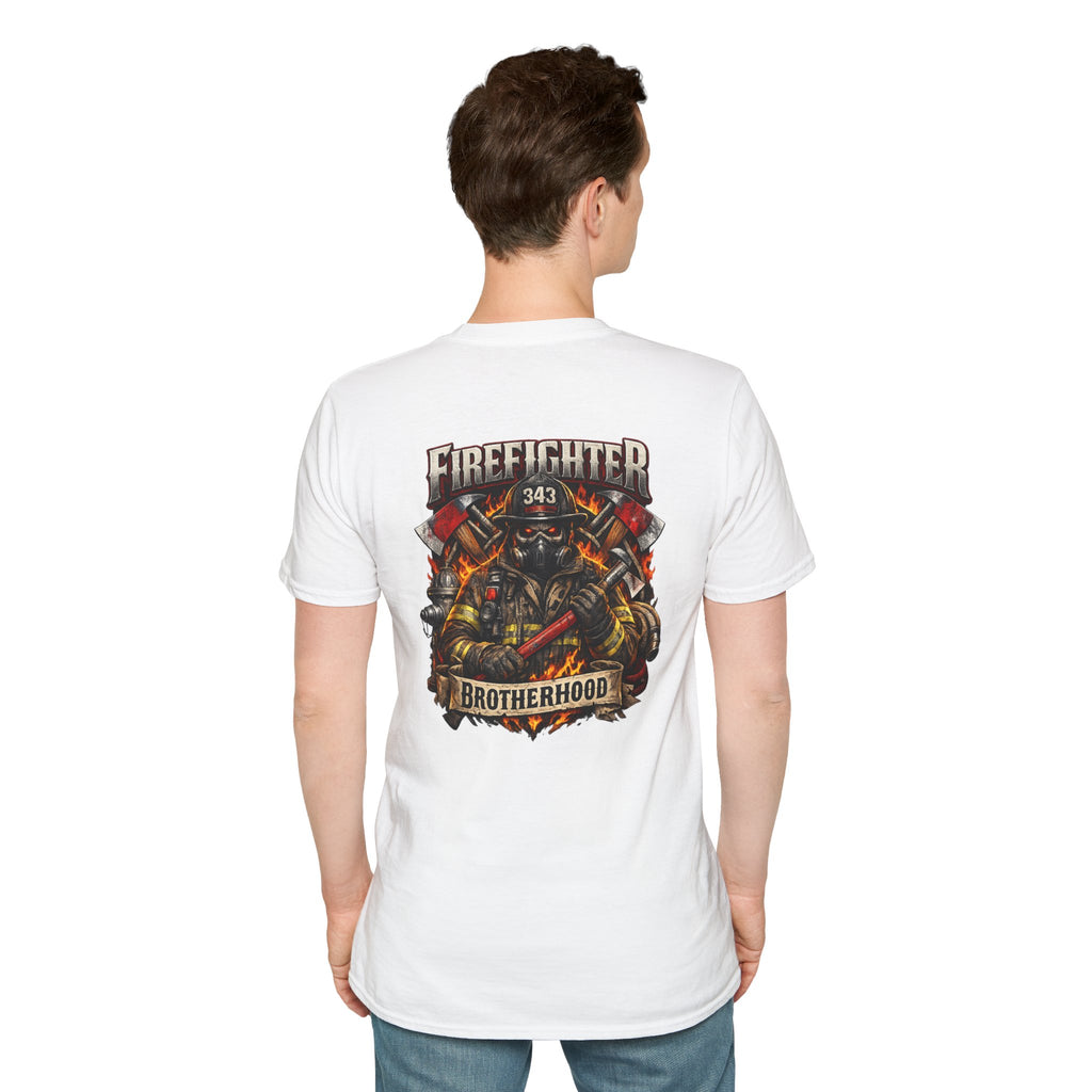 Firefighter Brotherhood T-Shirt — 343 Skull & Axes Rescue Tee