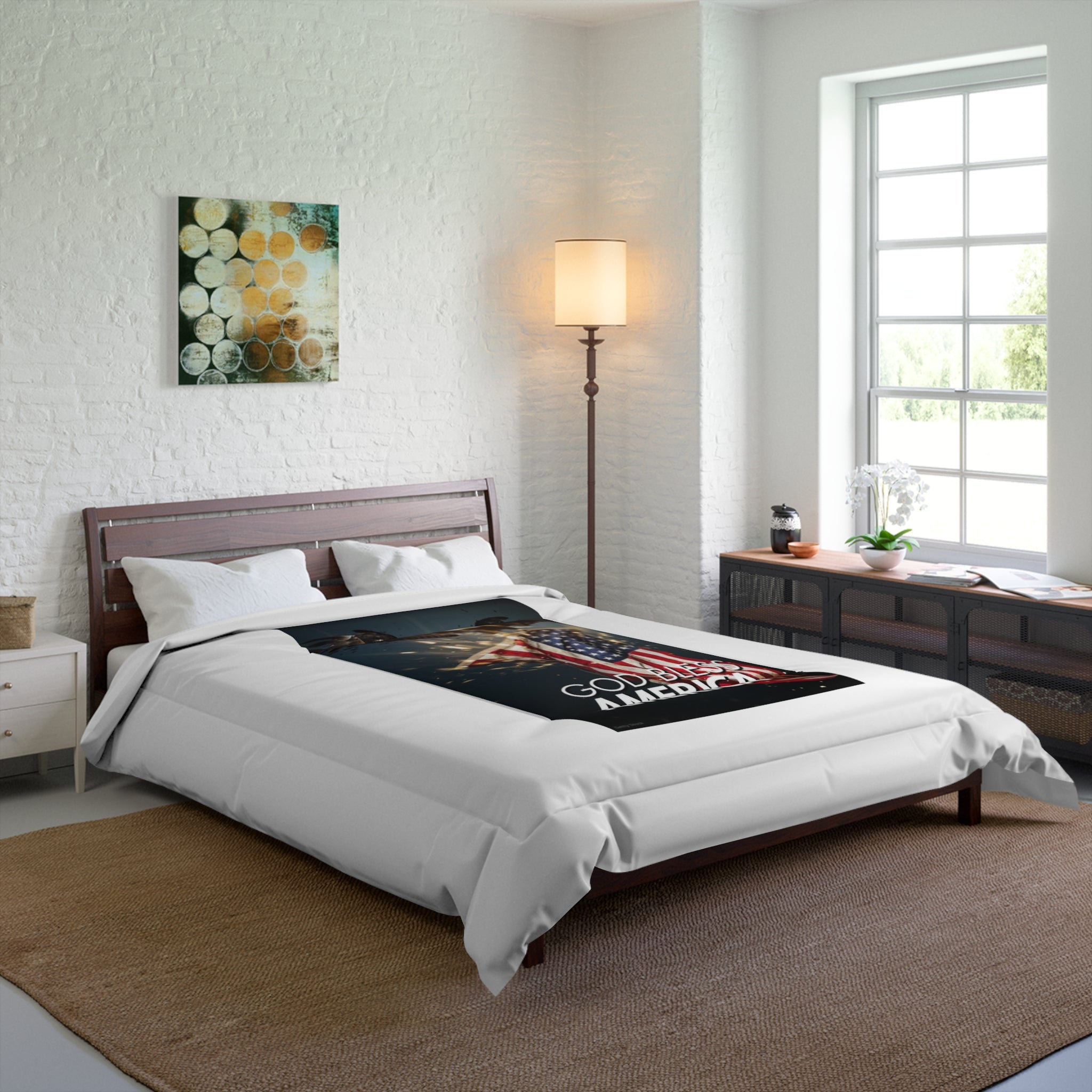 God Bless America Comforter – Patriotic Eagle & Flag Bedding