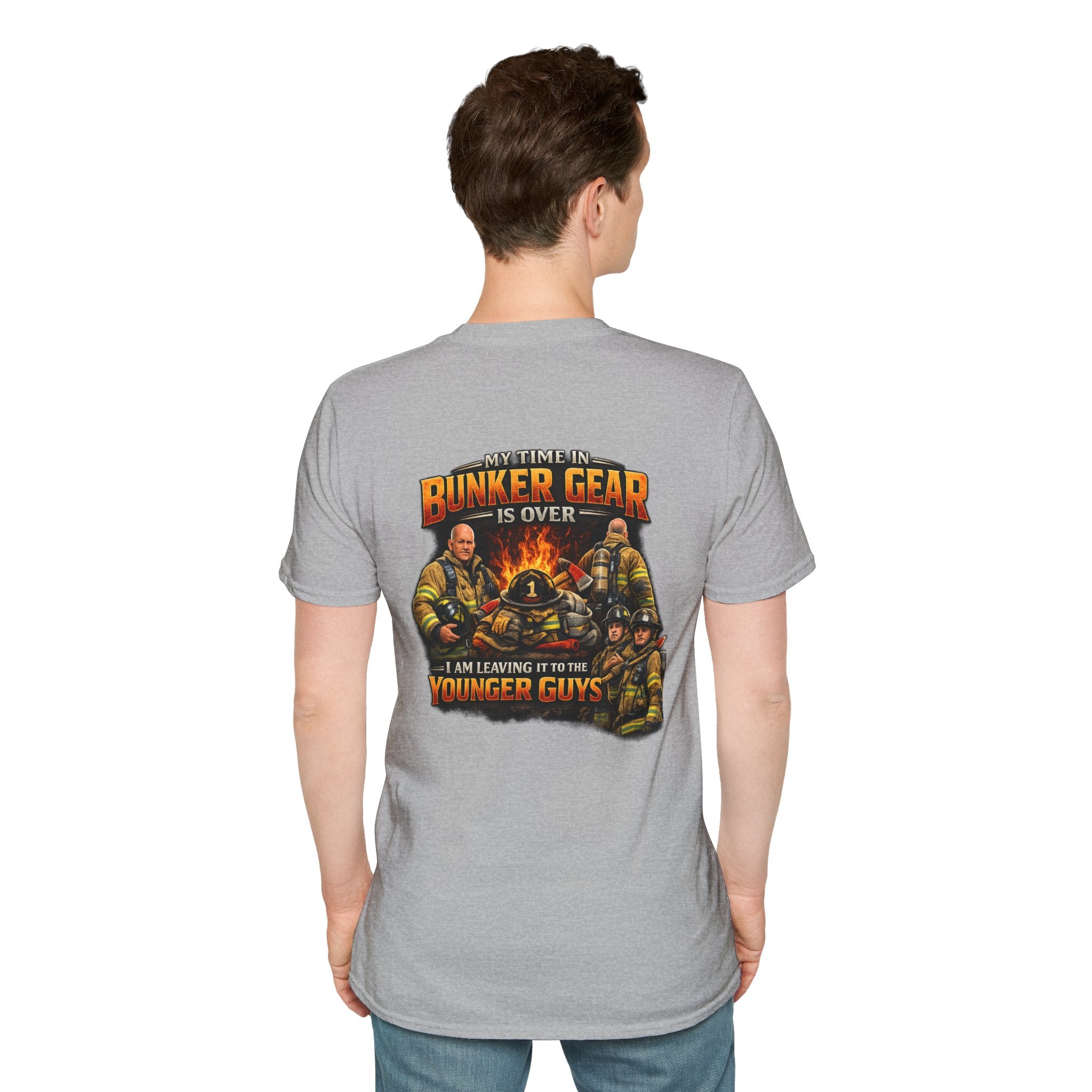 "My Time In Bunker Gear is Over"  Retired Firefighter T-Shirt