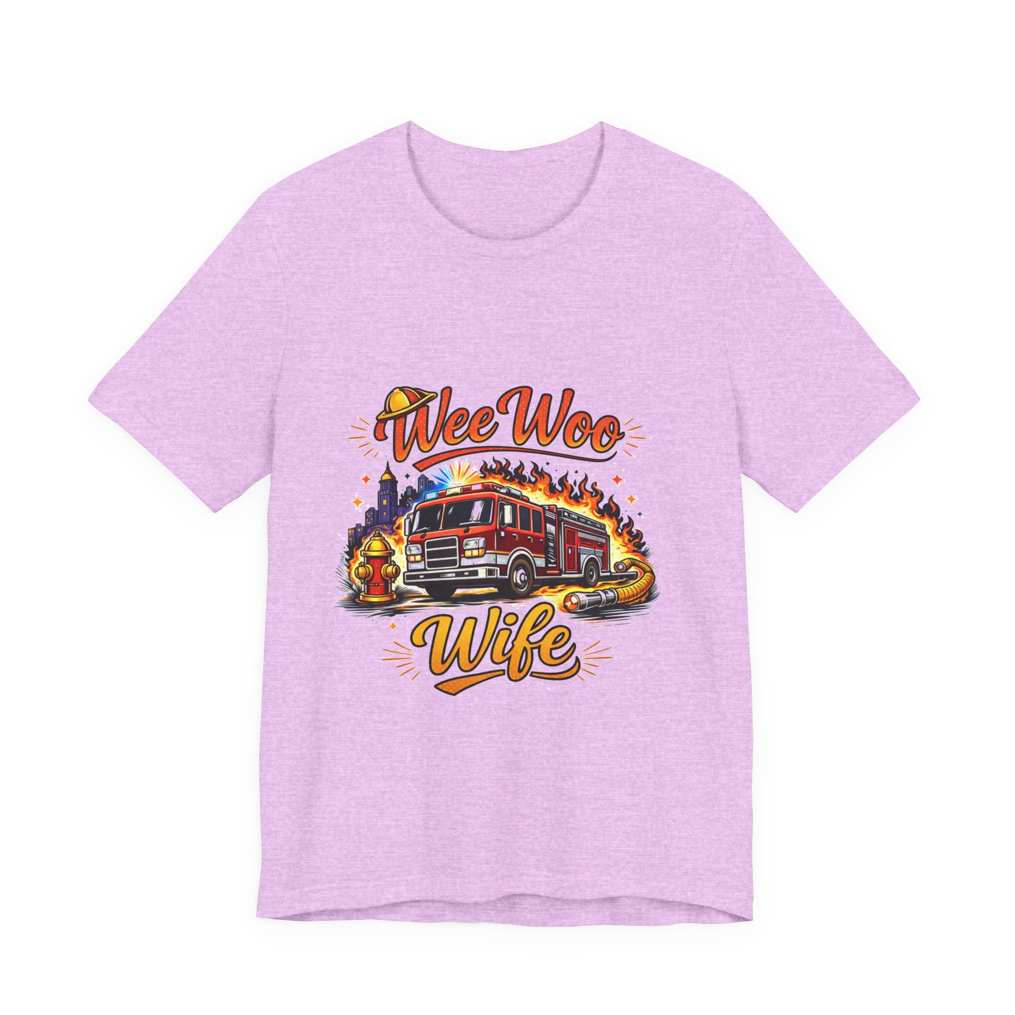 Firefighter Wife T-Shirt – "Wee Woo Wife" Fire Truck Graphic Tee
