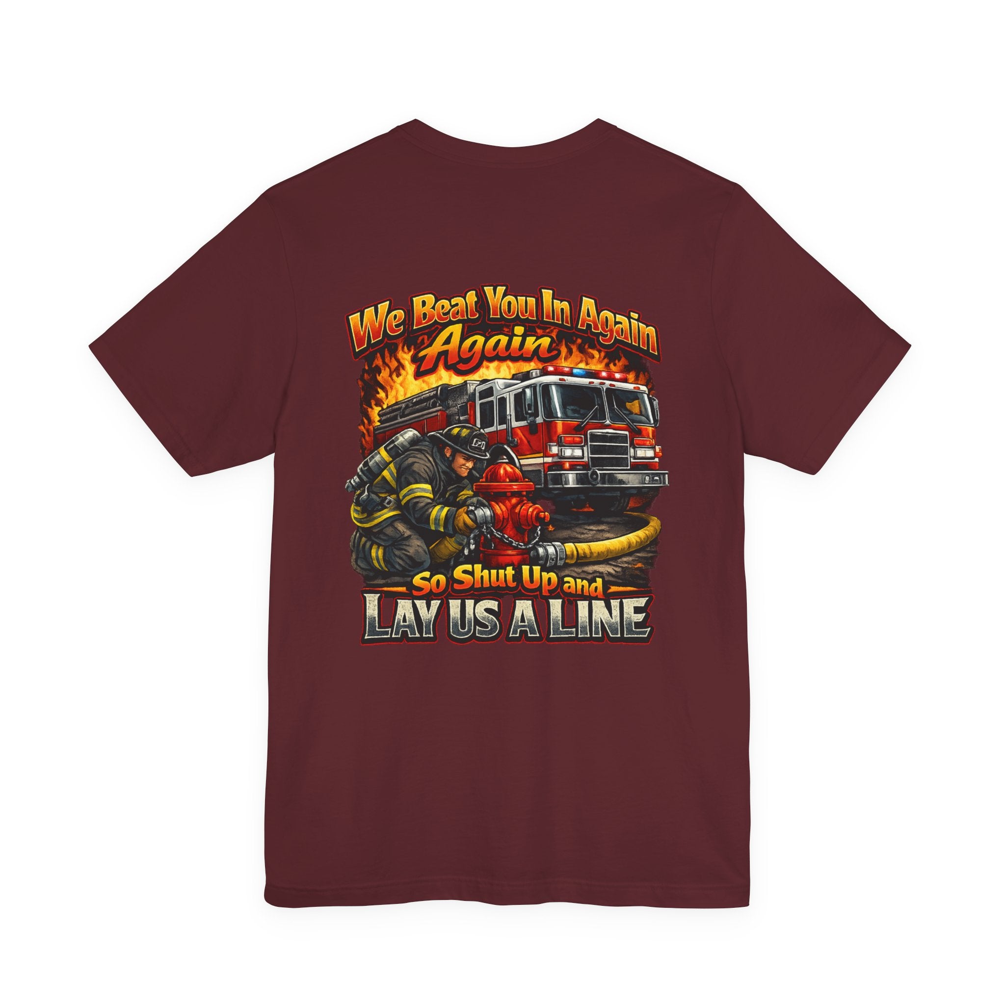 Fire Company Competition Tee — 'Get Water' Firefighter Graphic T-Shirt