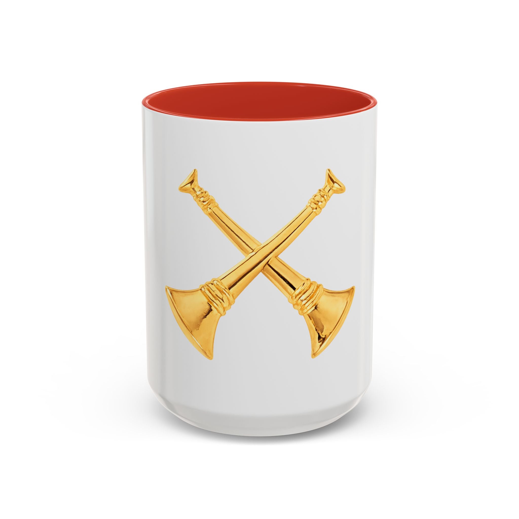 Battalion Chief Firefighter Coffee Mug — Crossed Bugles Rank Accent Mug (11/15 oz)