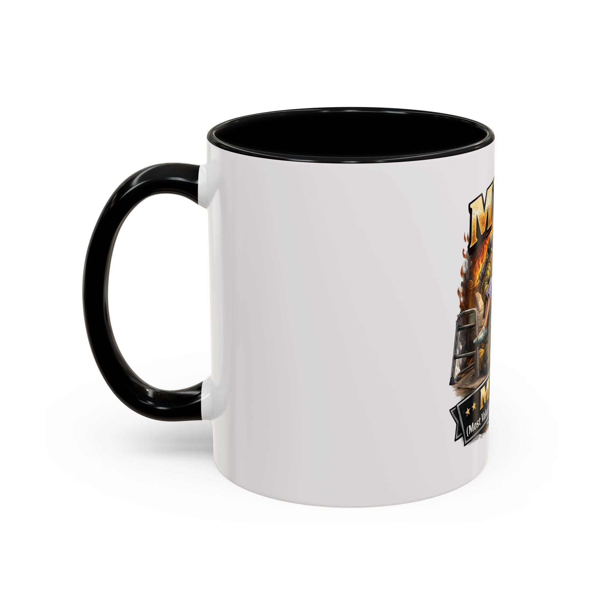 Firefighter Coffee Cup "MVP Most Valuable Picker-upper" Accent Coffee Mug (11, 15oz)