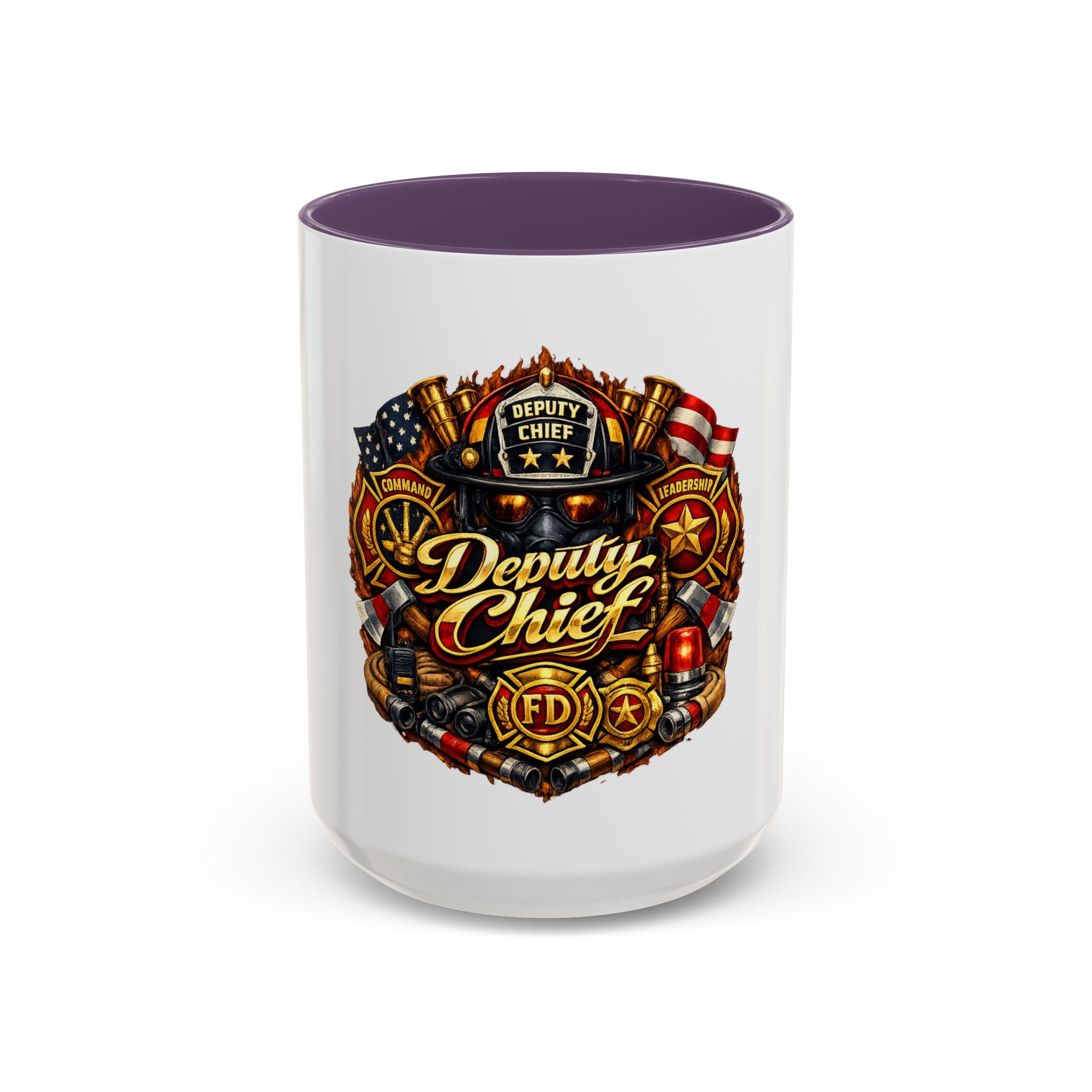 Deputy Chief Firefighter Accent Coffee Mug — Fire Department Tribute (11/15oz)