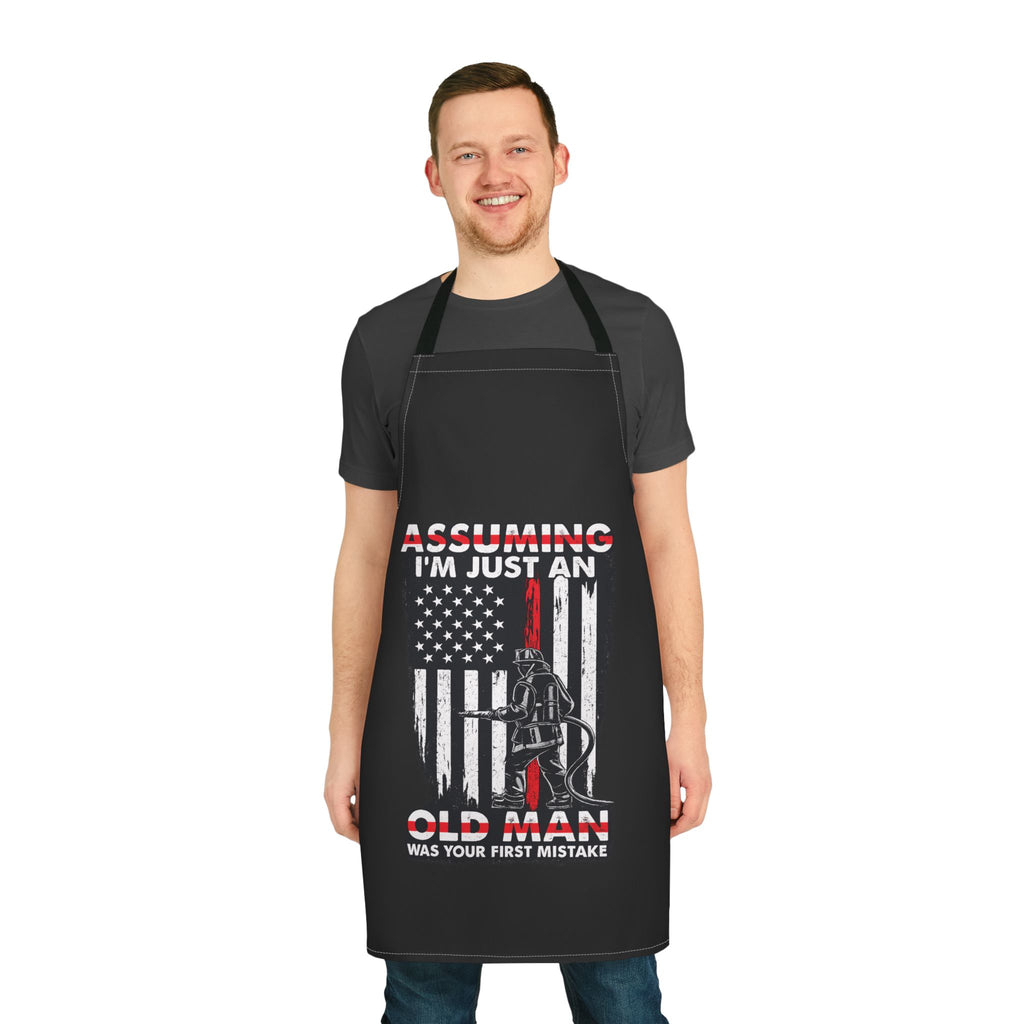 Apron — "Assuming I'm Just an Old Man" American Flag Grill Apron