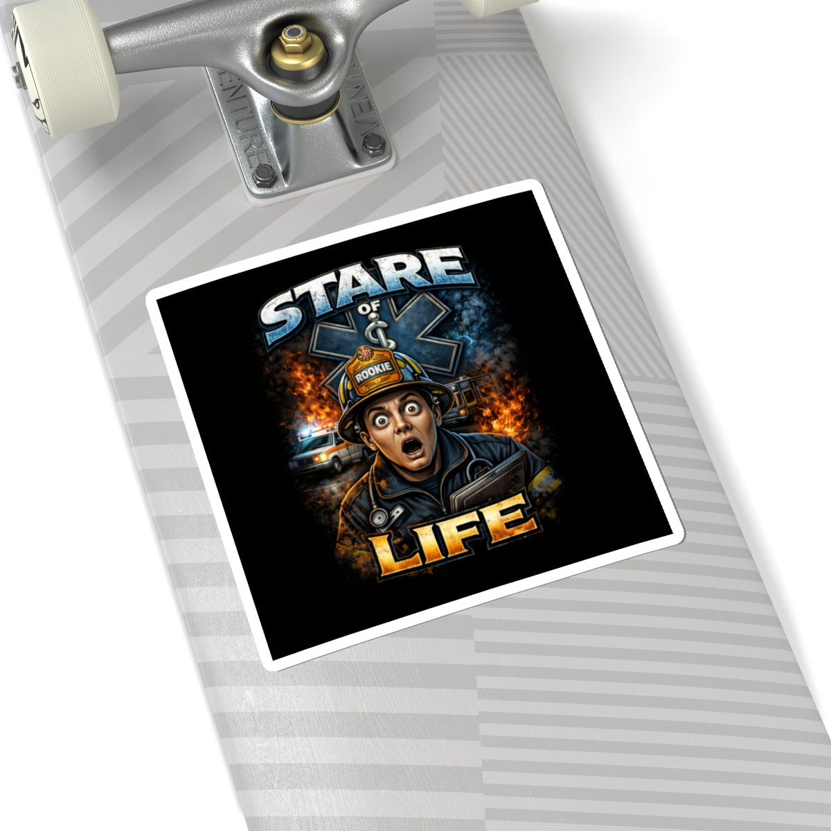 Stare of Life Firefighter Sticker — Rookie Helmet EMS Rescue Design