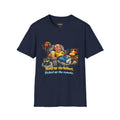 Firefighter Retirement T-Shirt — "Hung up the helmet, picked up the remote" Graphic on Front