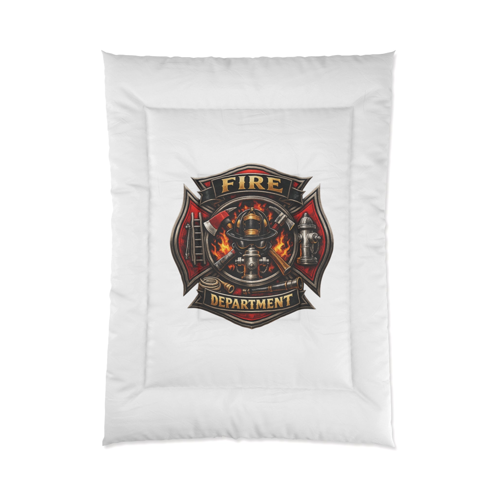 Fire Department Comforter – Maltese Cross Firefighter Emblem Bedding