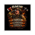 Firefighter Sticker — "BMW: Bitcher Moaner Whiner" Rescue Helmet Design