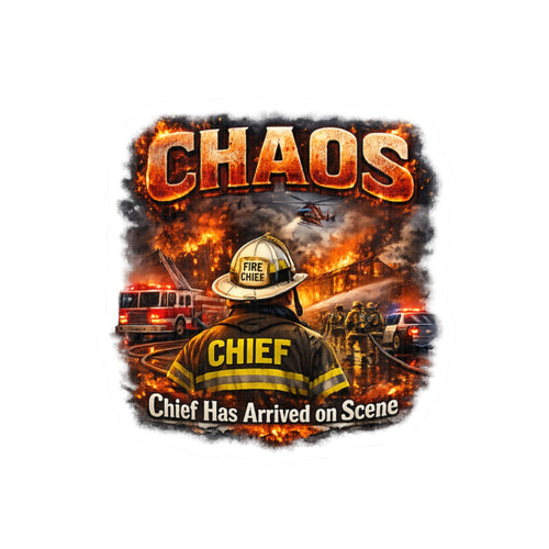 Chief Has Arrived on Scene Sticker — Firefighter Chaos Rescue Decal