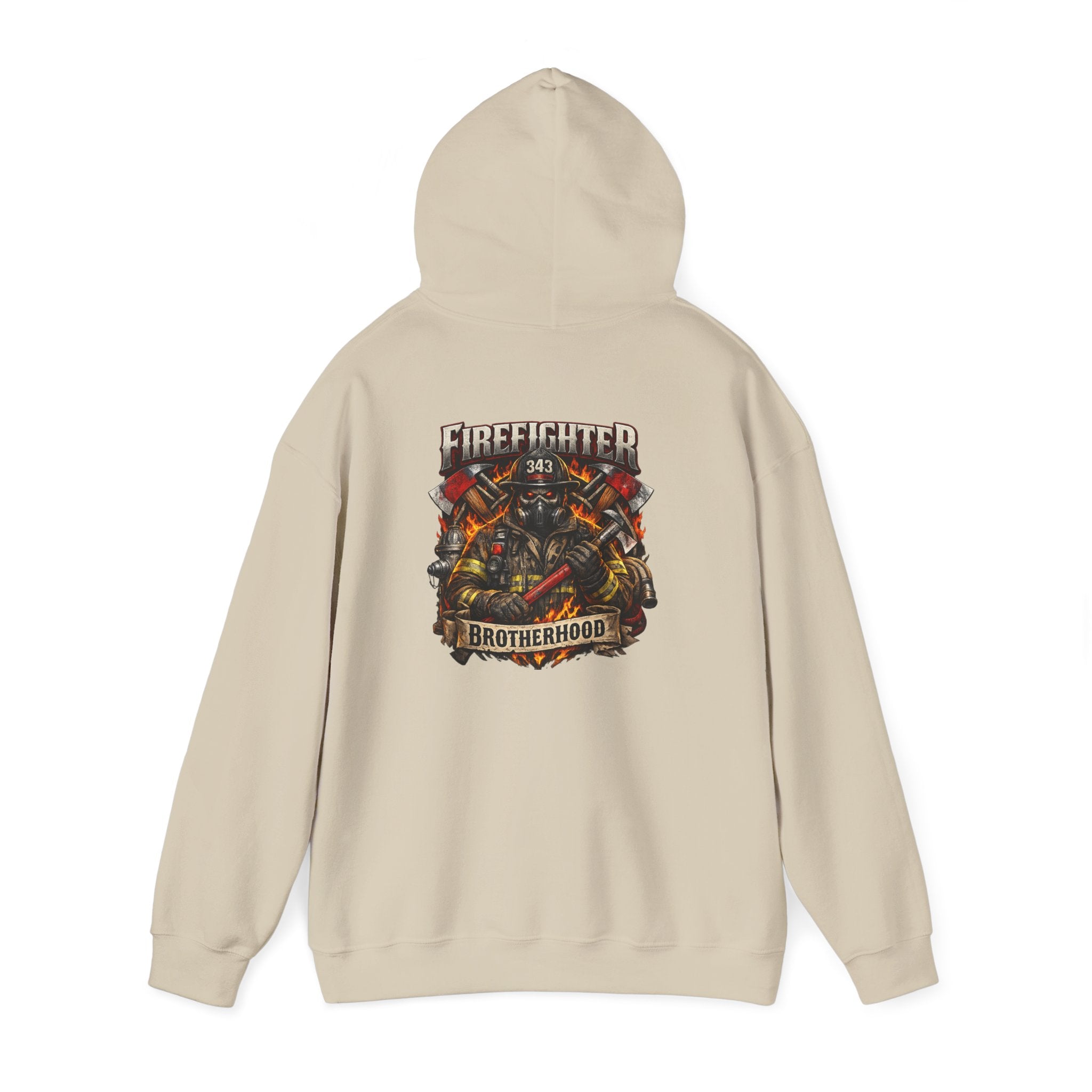 Firefighter Brotherhood Hoodie – Courage Skull Fire Axe Back Print