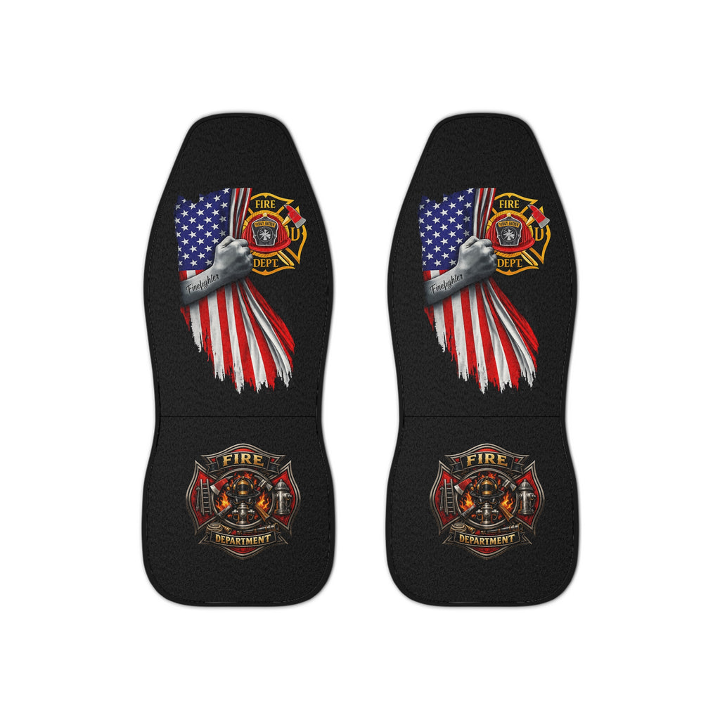 Firefighter American Flag Car Seat Covers – Thin Red Line Fire Dept Design