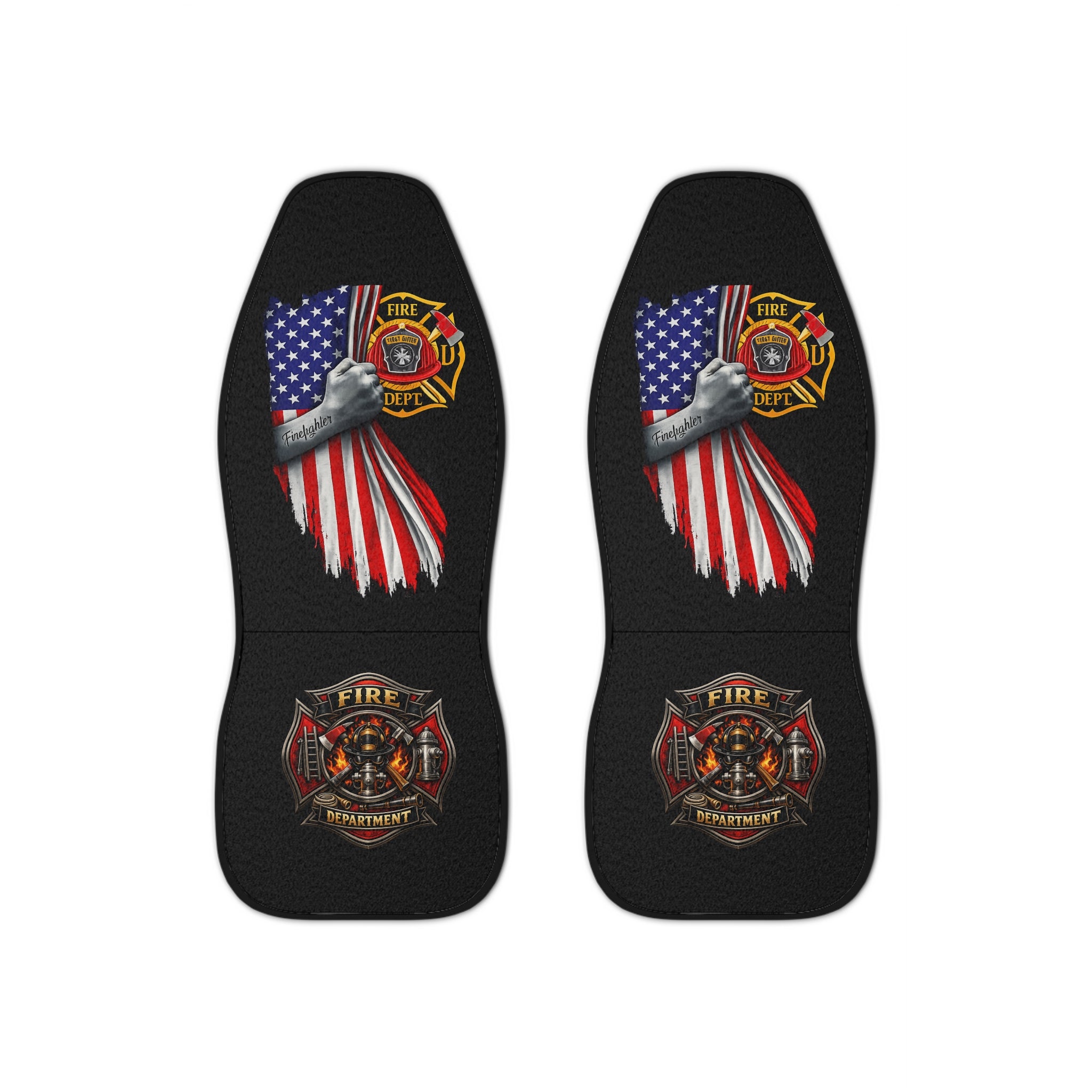 Firefighter American Flag Car Seat Covers – Thin Red Line Fire Dept Design