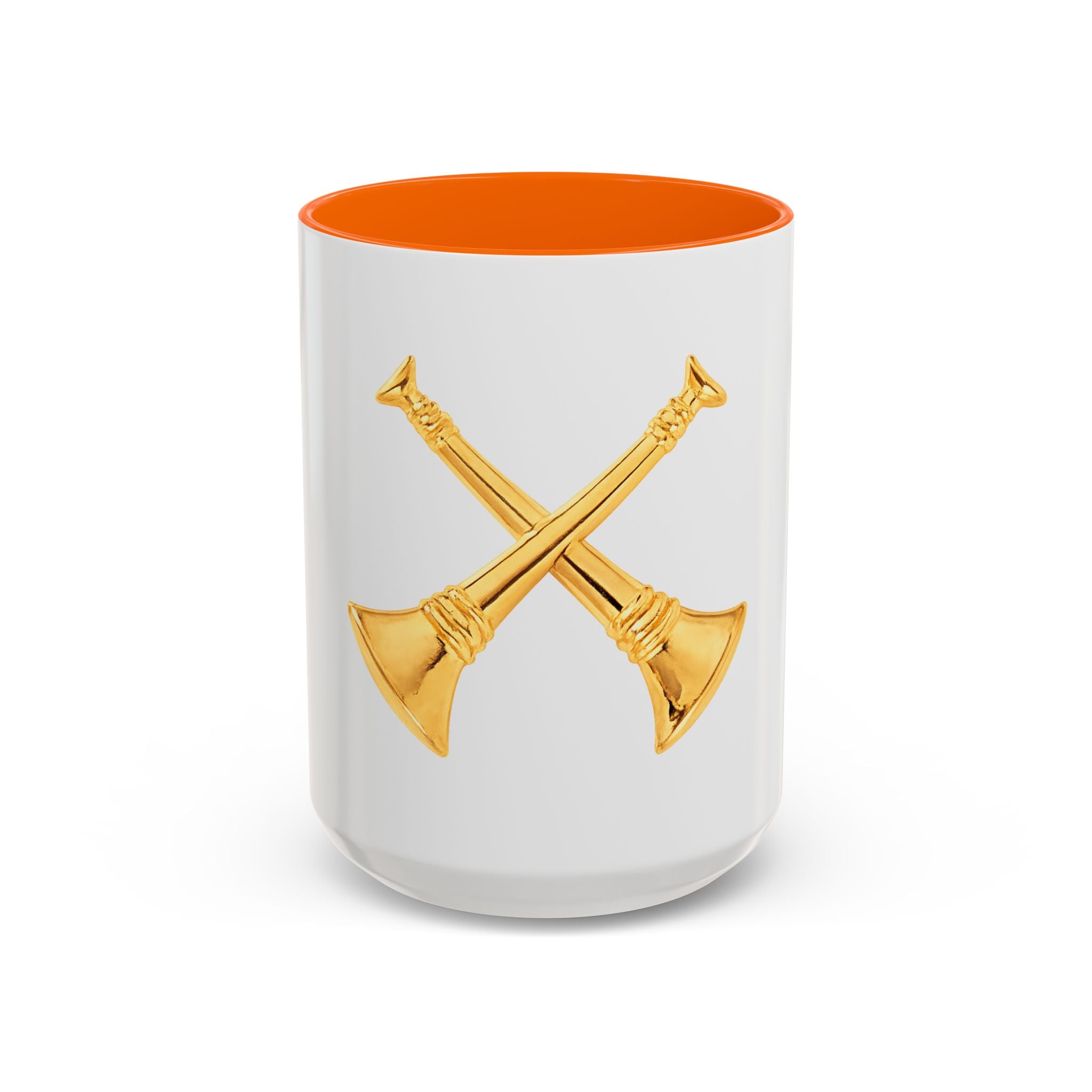 Battalion Chief Firefighter Coffee Mug — Crossed Bugles Rank Accent Mug (11/15 oz)
