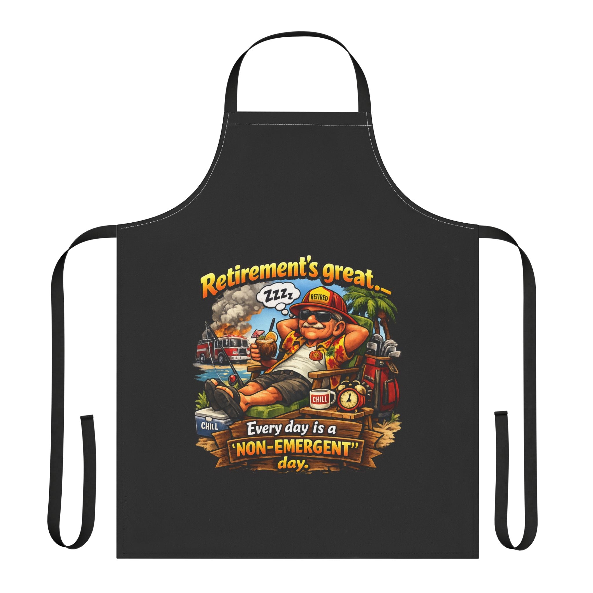Retirement BBQ Apron - "Retirement's Great, Every Day is a Non-Emergent Day"