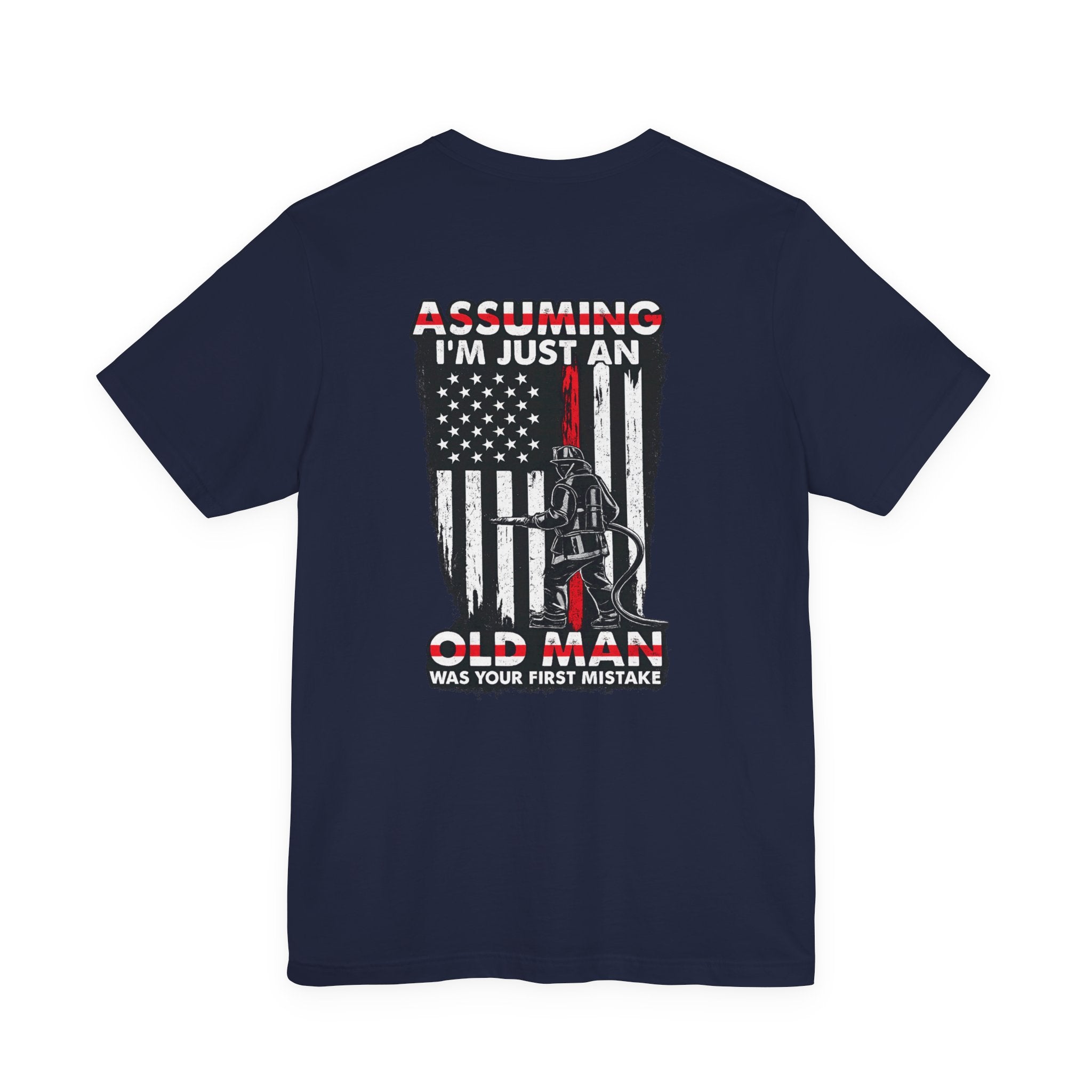 T‑Shirt - "Assuming I’m Just an Old Man" American Flag Fishing Tee
