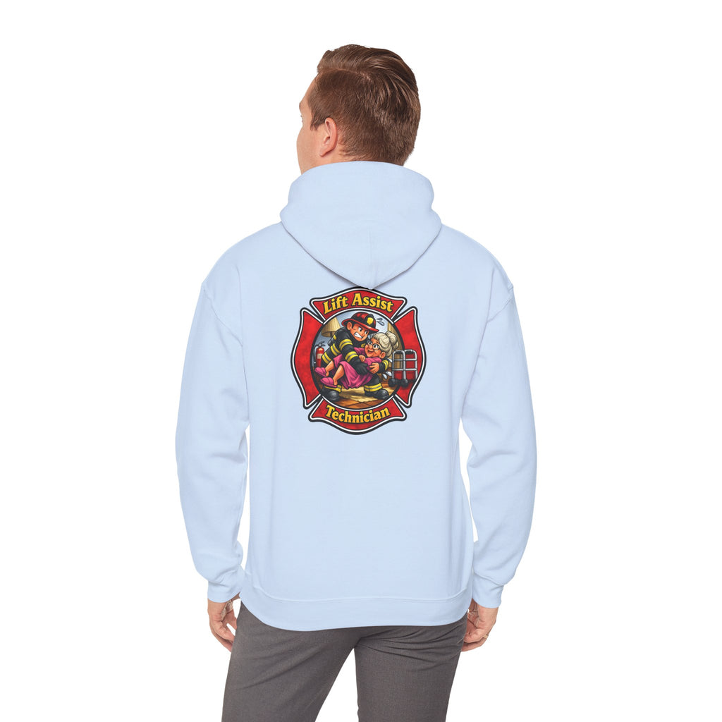 Firefighter Lift Assist Technician Hoodie – Maltese Cross Rescue Design
