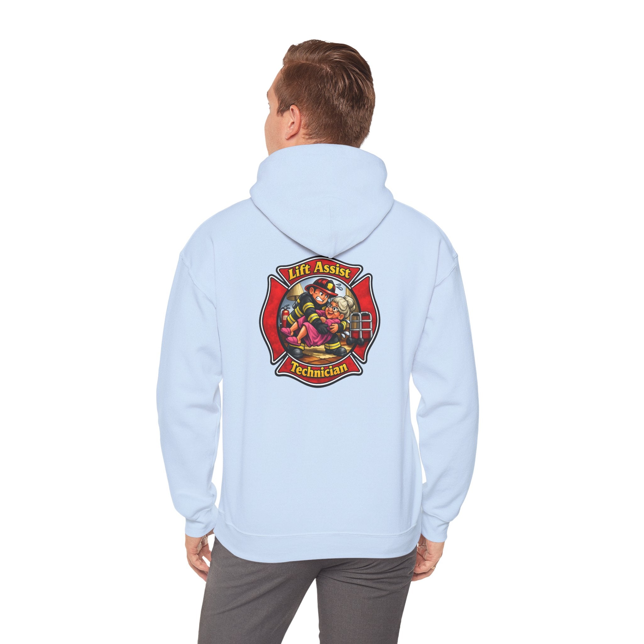 Firefighter Lift Assist Technician Hoodie – Maltese Cross Rescue Design