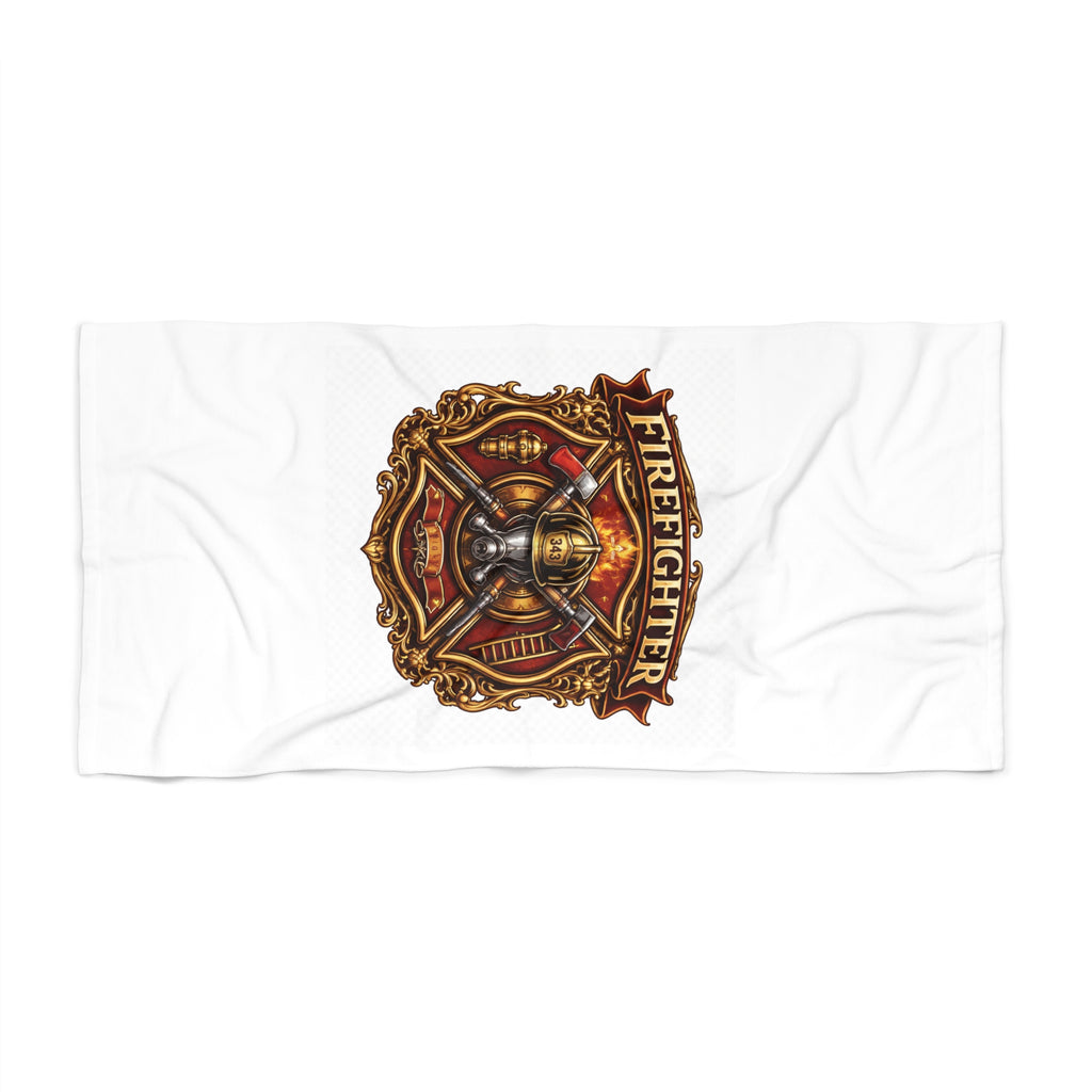 Firefighter Maltese Cross Beach Towel – Vintage Fire Dept. Emblem