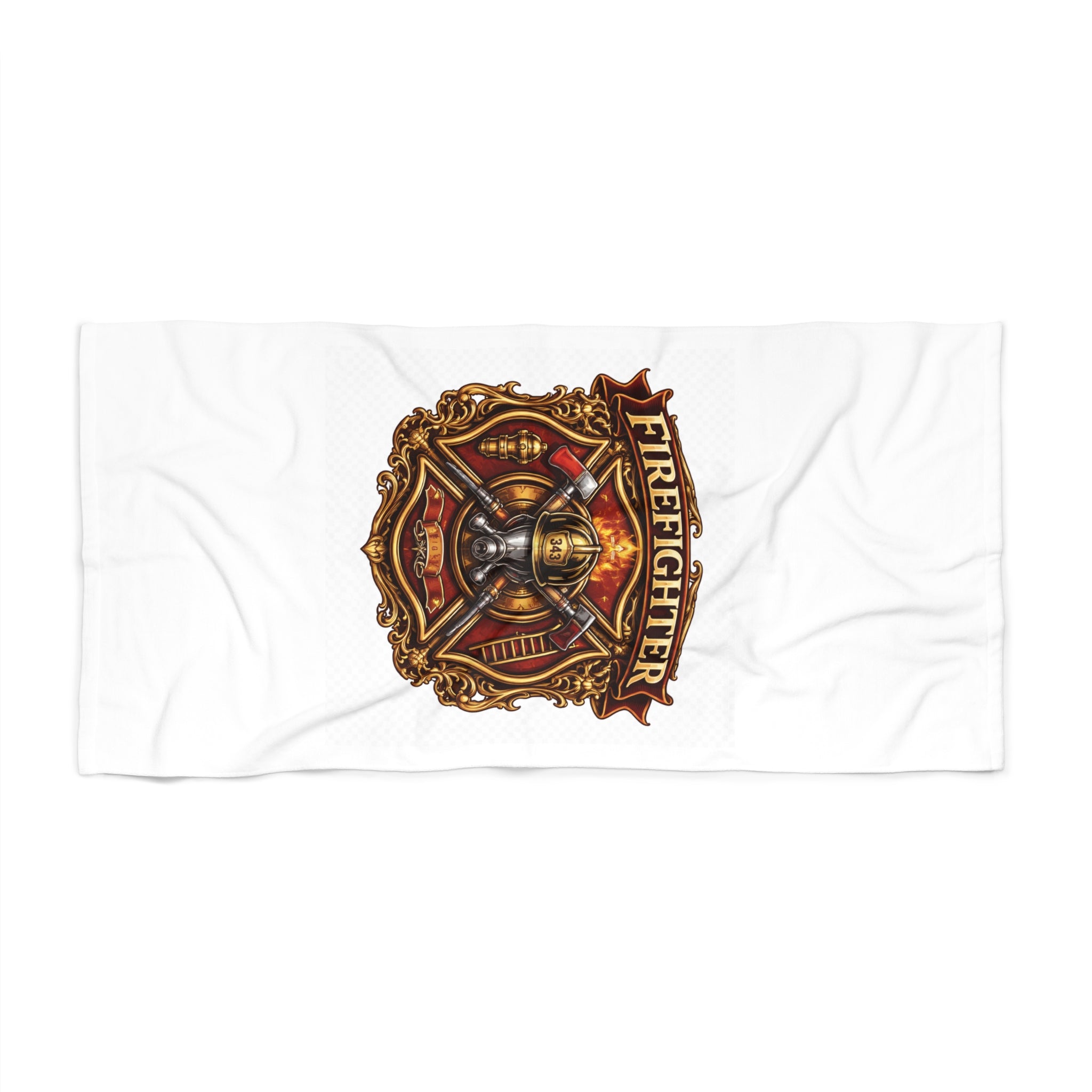 Firefighter Maltese Cross Beach Towel – Vintage Fire Dept. Emblem
