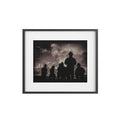 Firefighter Silhouette Framed Poster — Black & White Matte Print