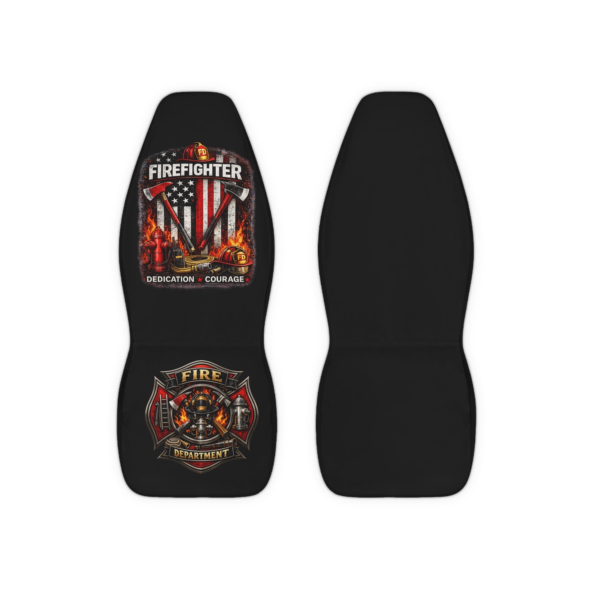 Firefighter Car Seat Covers — Dedication & Courage Fire Department Design