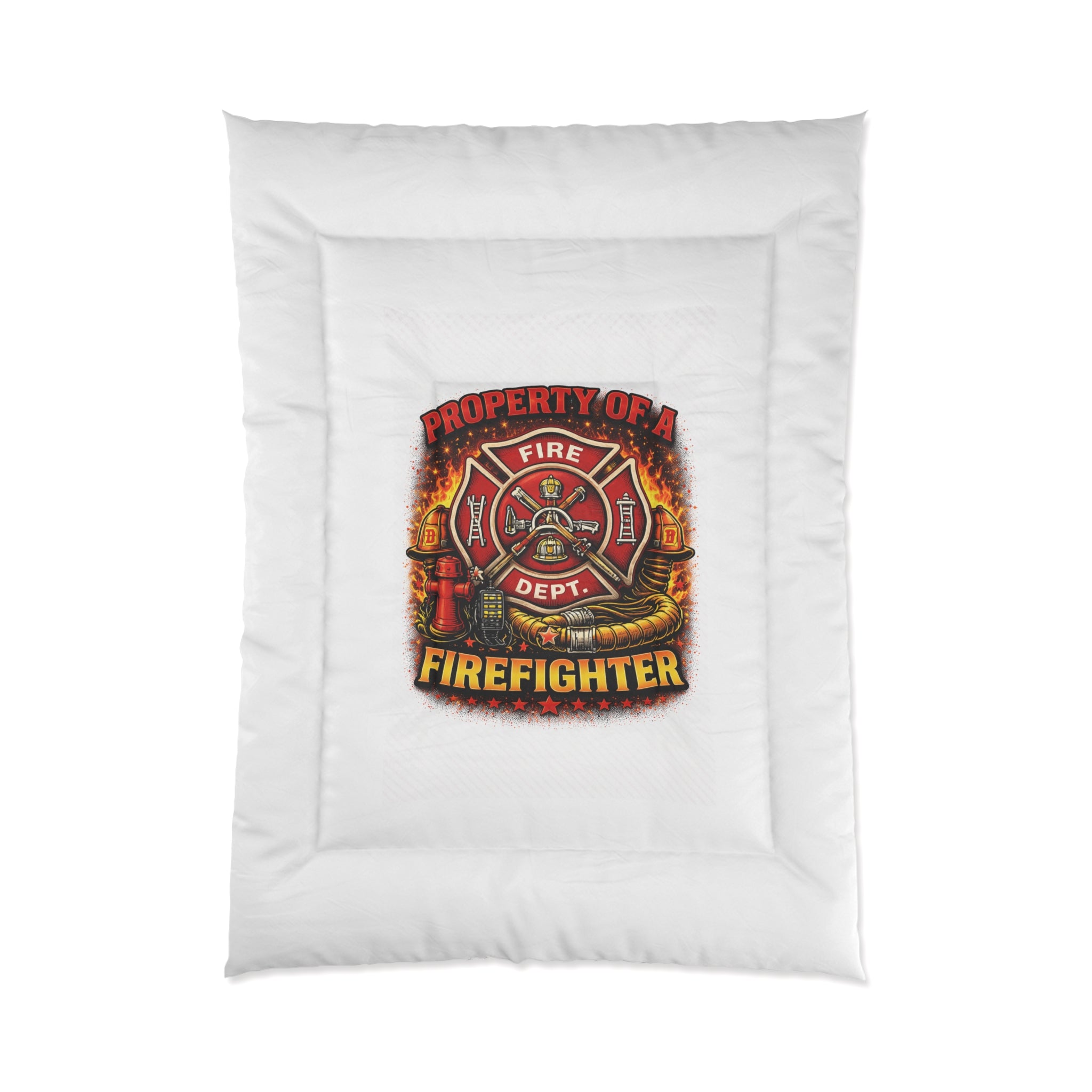 Firefighter Comforter — "Property of a Fire Dept." Bedding for First Responders