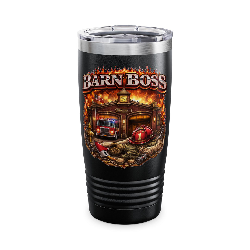 Barn Boss Firefighter 20oz Tumbler – Fire Truck & Helmet Insulated Travel Cup