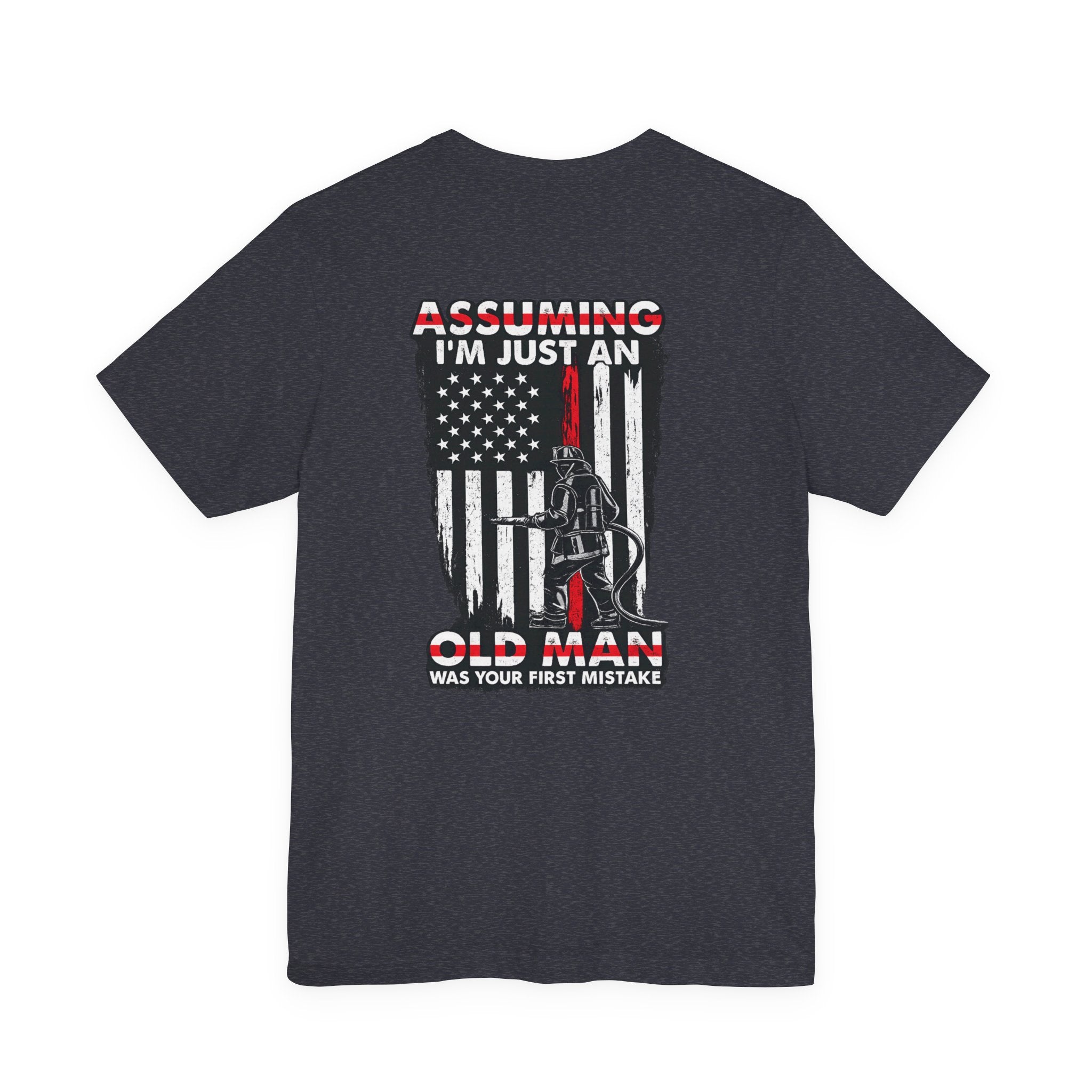 T‑Shirt - "Assuming I’m Just an Old Man" American Flag Fishing Tee