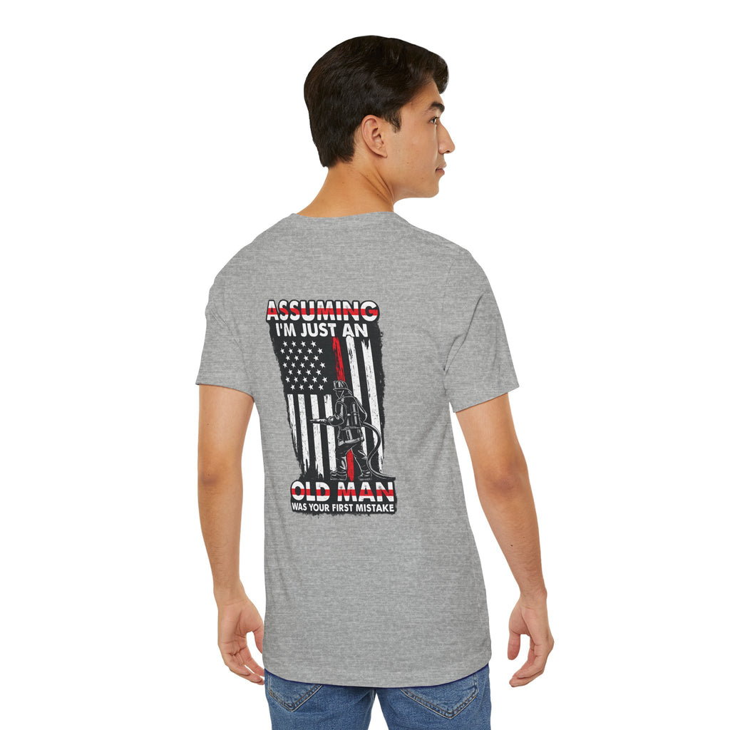 T‑Shirt - "Assuming I’m Just an Old Man" American Flag Fishing Tee