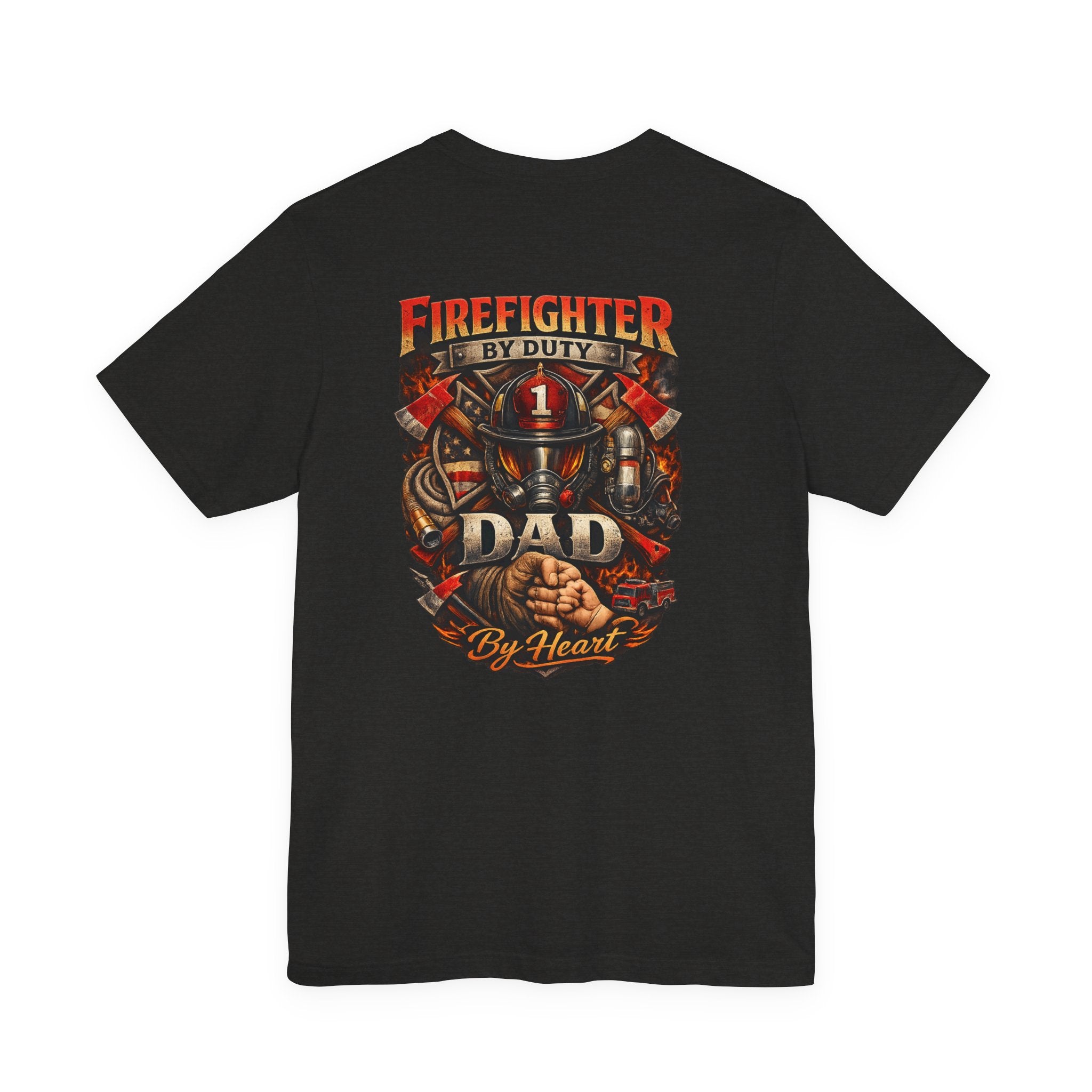 Firefighter Dad T‑Shirt — "Firefighter By Duty, Dad By Heart" Graphic Tee