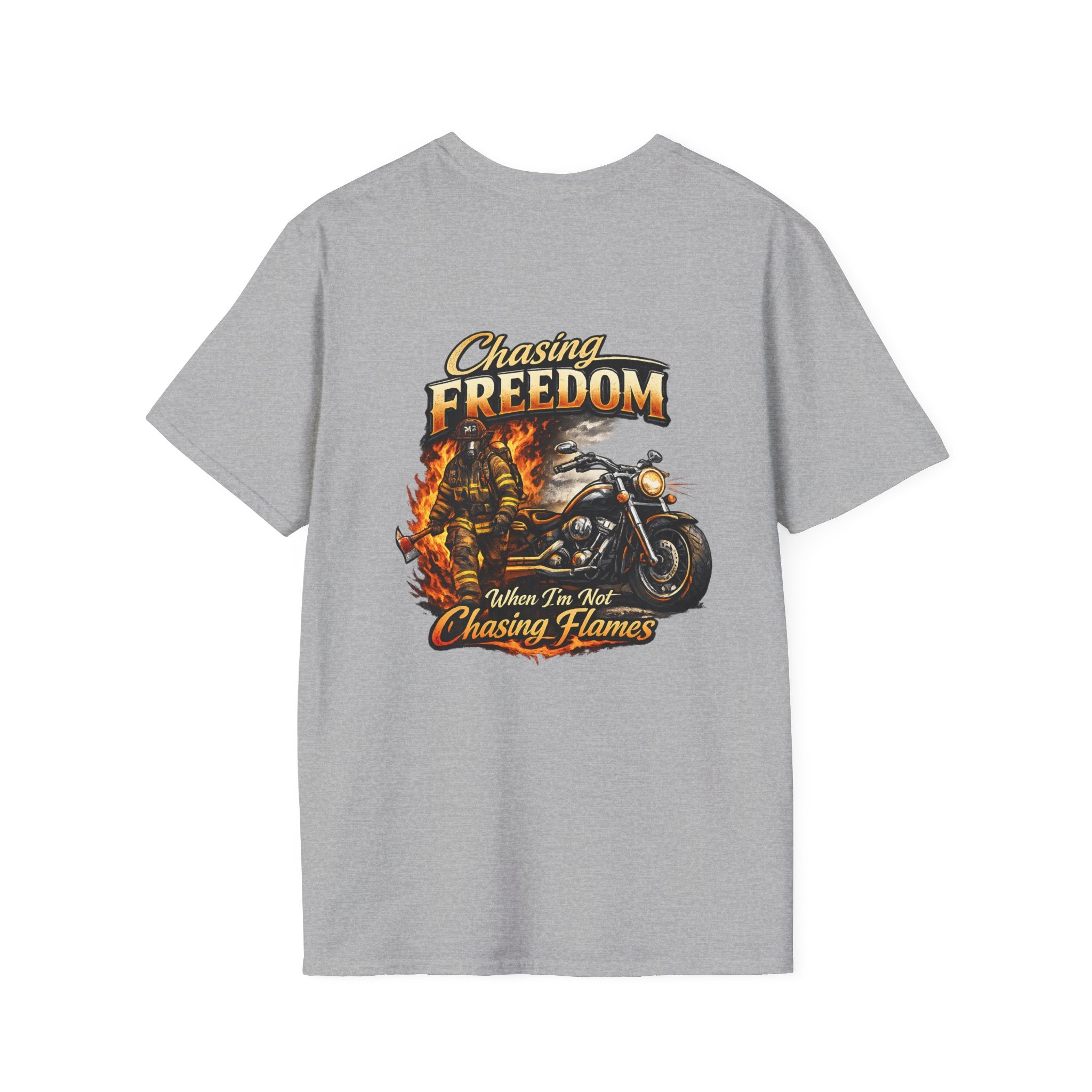 Chasing Freedom Motorcycle T-Shirt — “Chasing Flames” Biker Tee