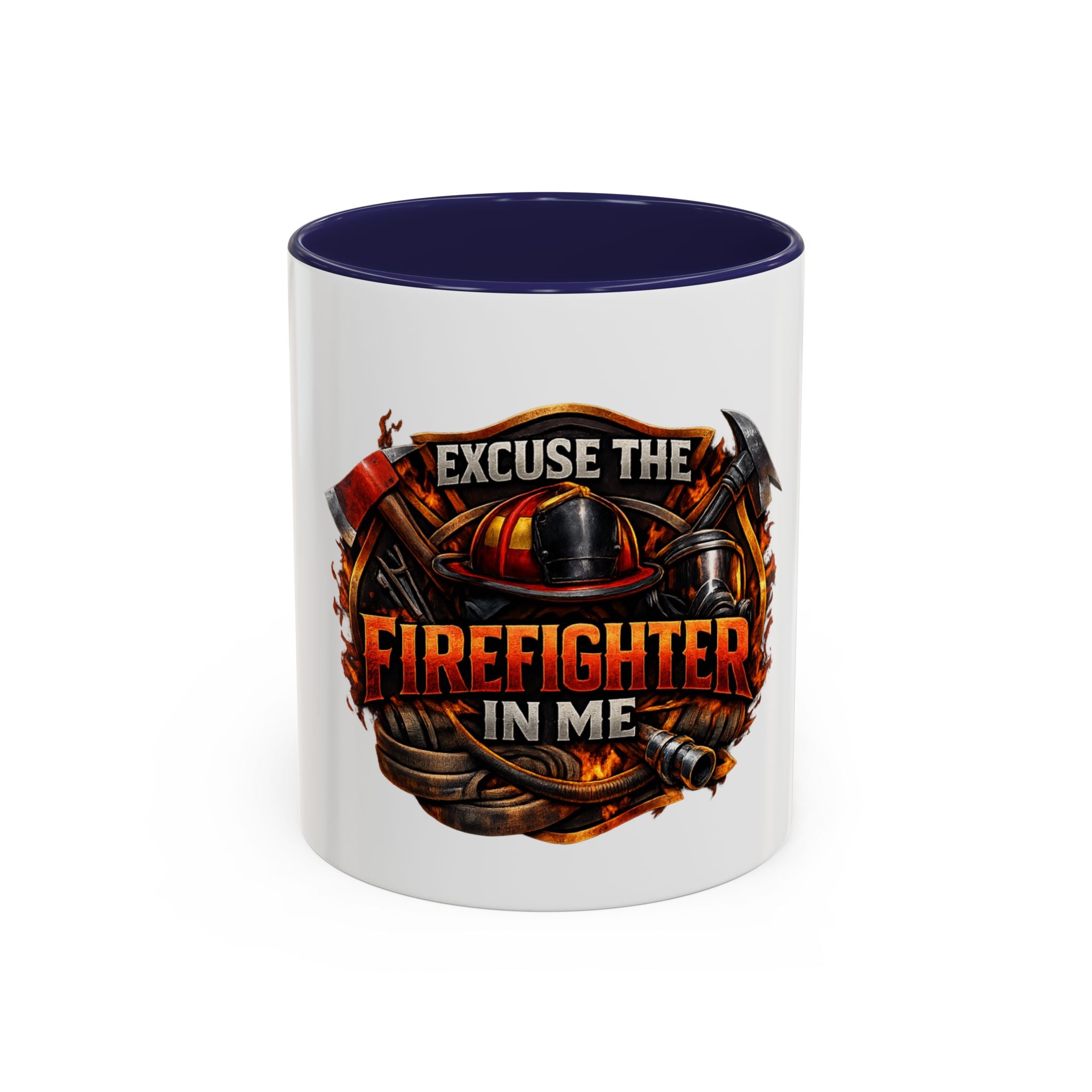 Excuse the Firefighter in Me Accent Coffee Mug