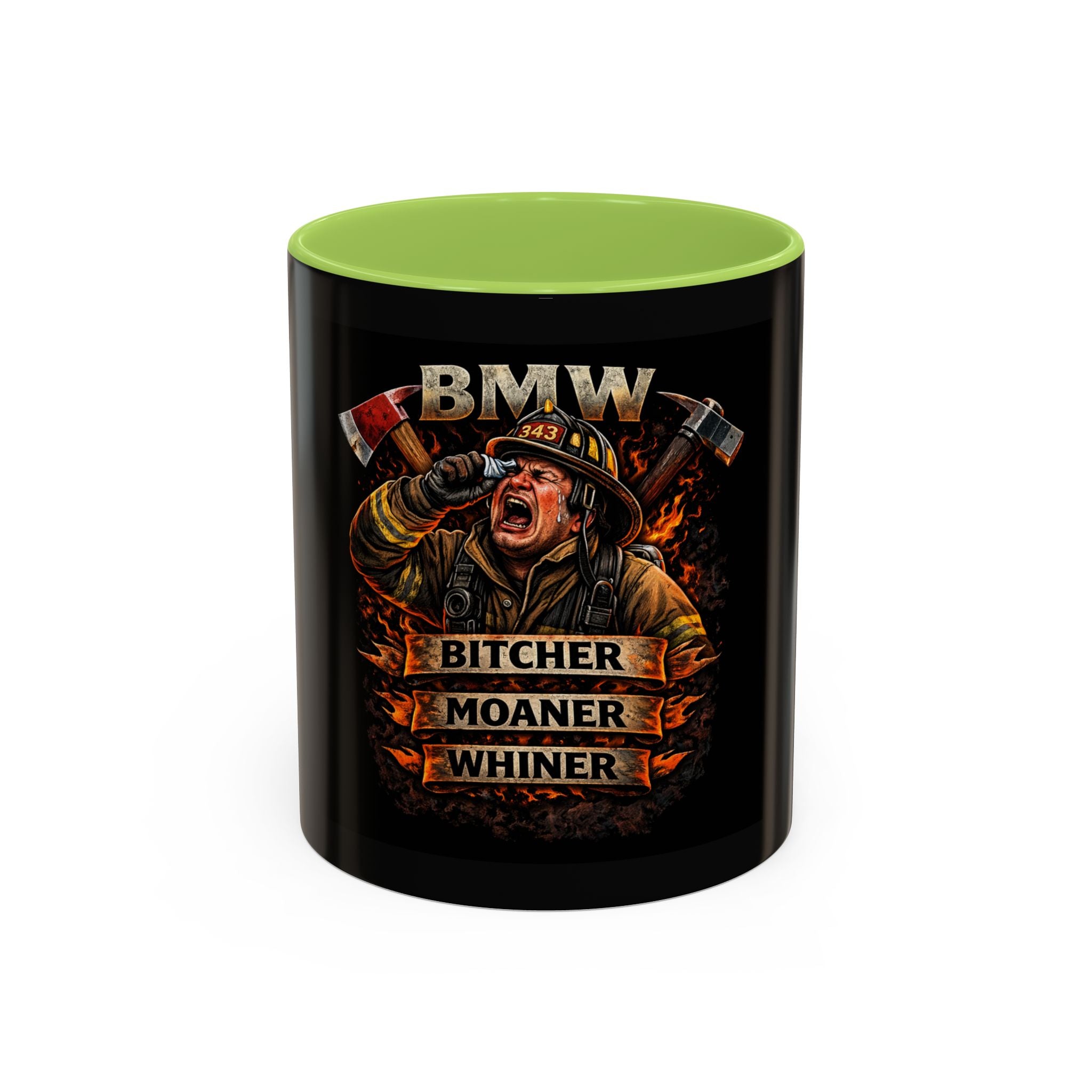 Firefighter Coffee Mug — 'Bitches, Moans & Whines' Humorous Accent Mug