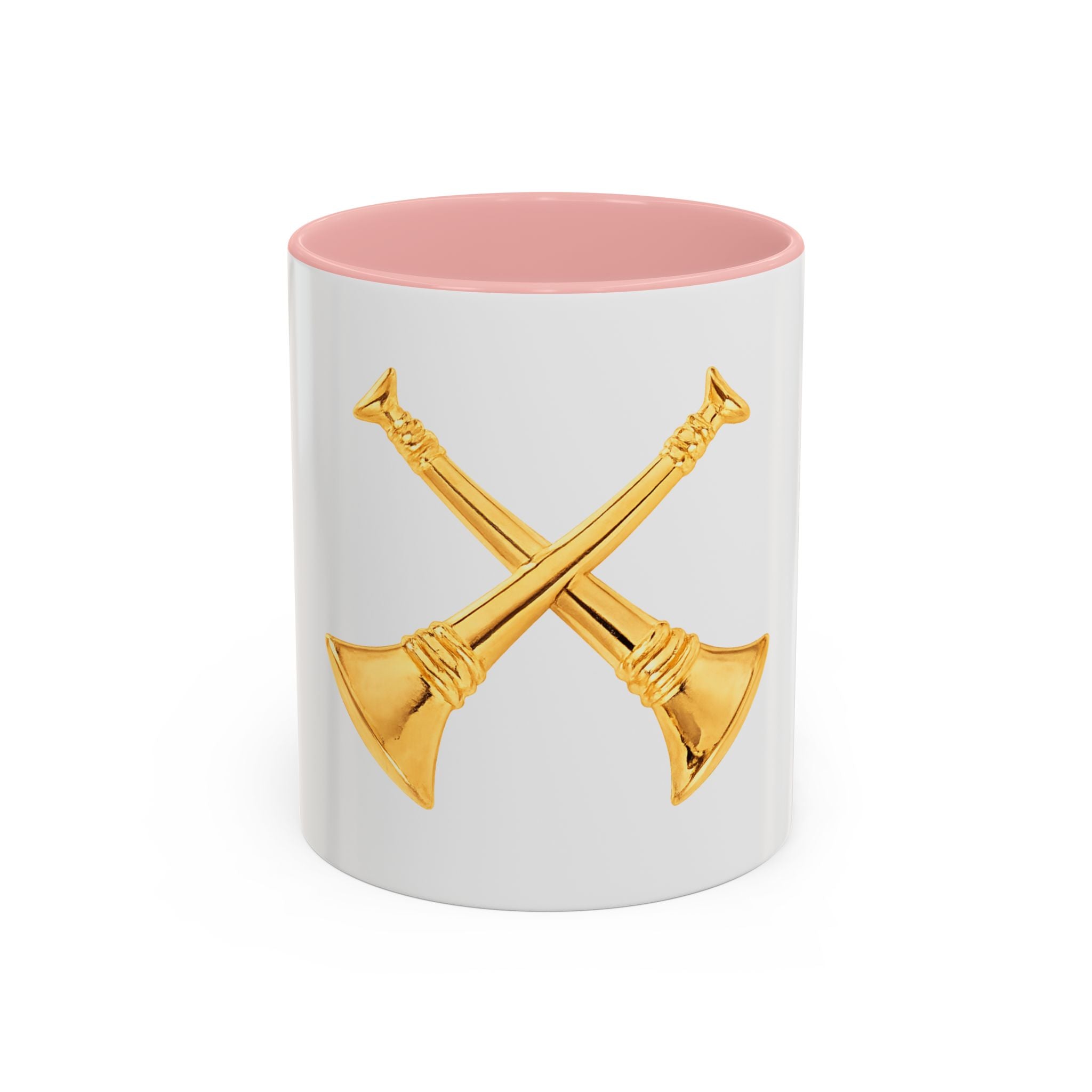 Battalion Chief Firefighter Coffee Mug — Crossed Bugles Rank Accent Mug (11/15 oz)