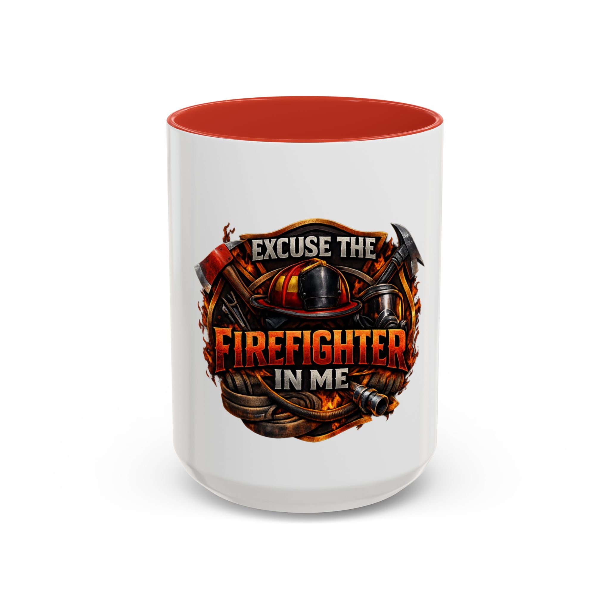 Excuse the Firefighter in Me Accent Coffee Mug