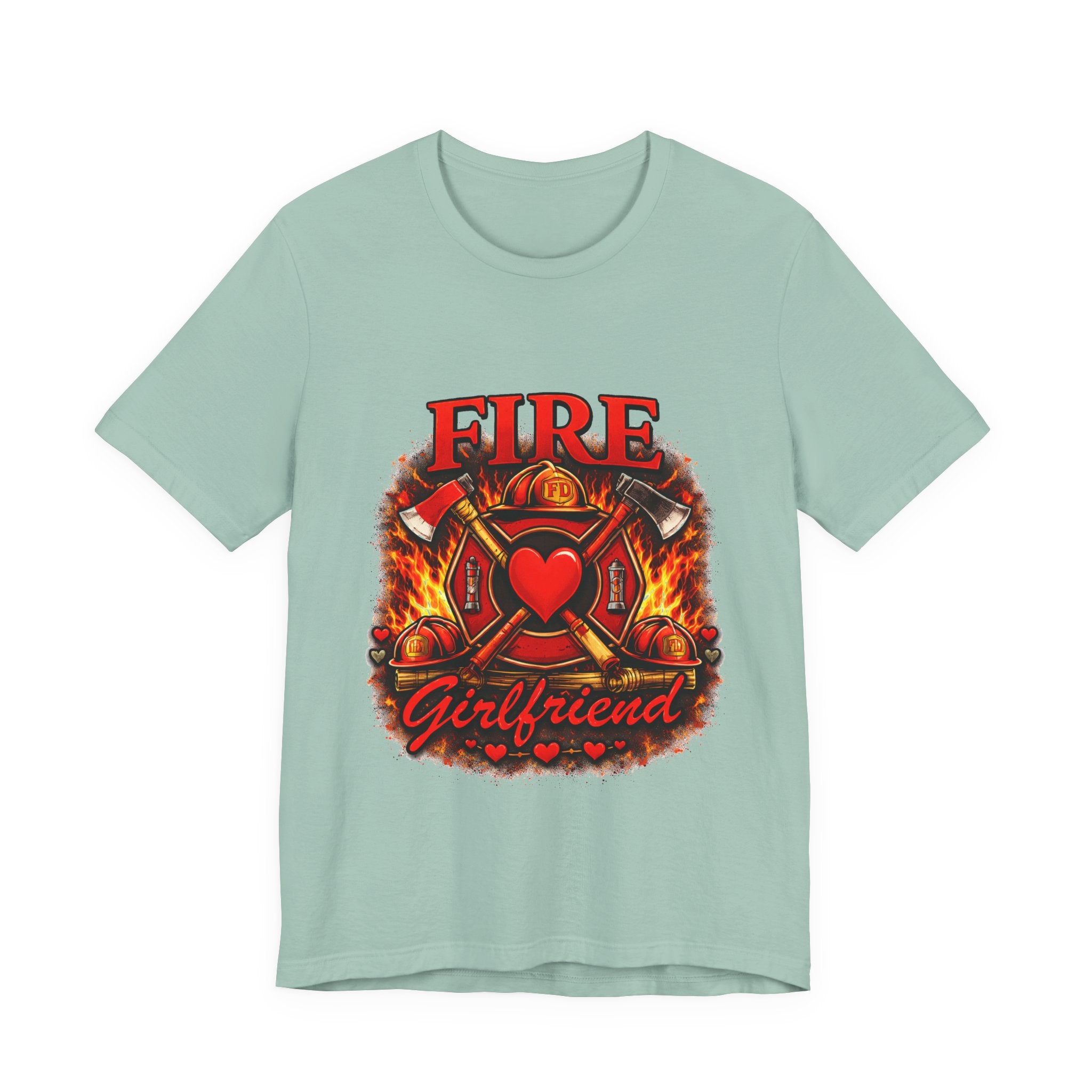 Firefighter Girlfriend T-Shirt — Fire Department Heart Logo Tee