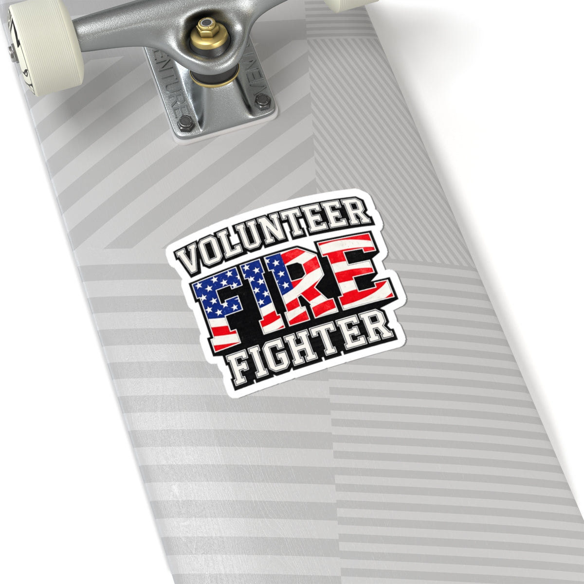 Volunteer Firefighter Sticker — American Flag Kiss-Cut Decal