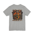 Firefighter Tee — "First Line In, Never Back Out" Back Print