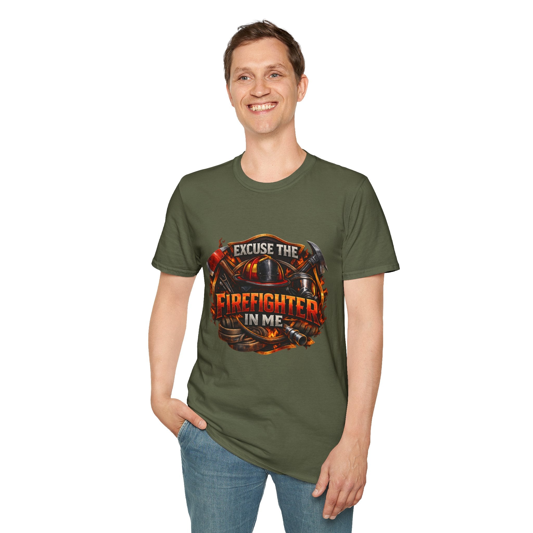 Excuse the Firefighter In Me T-Shirt — Firefighter Pride Graphic Tee