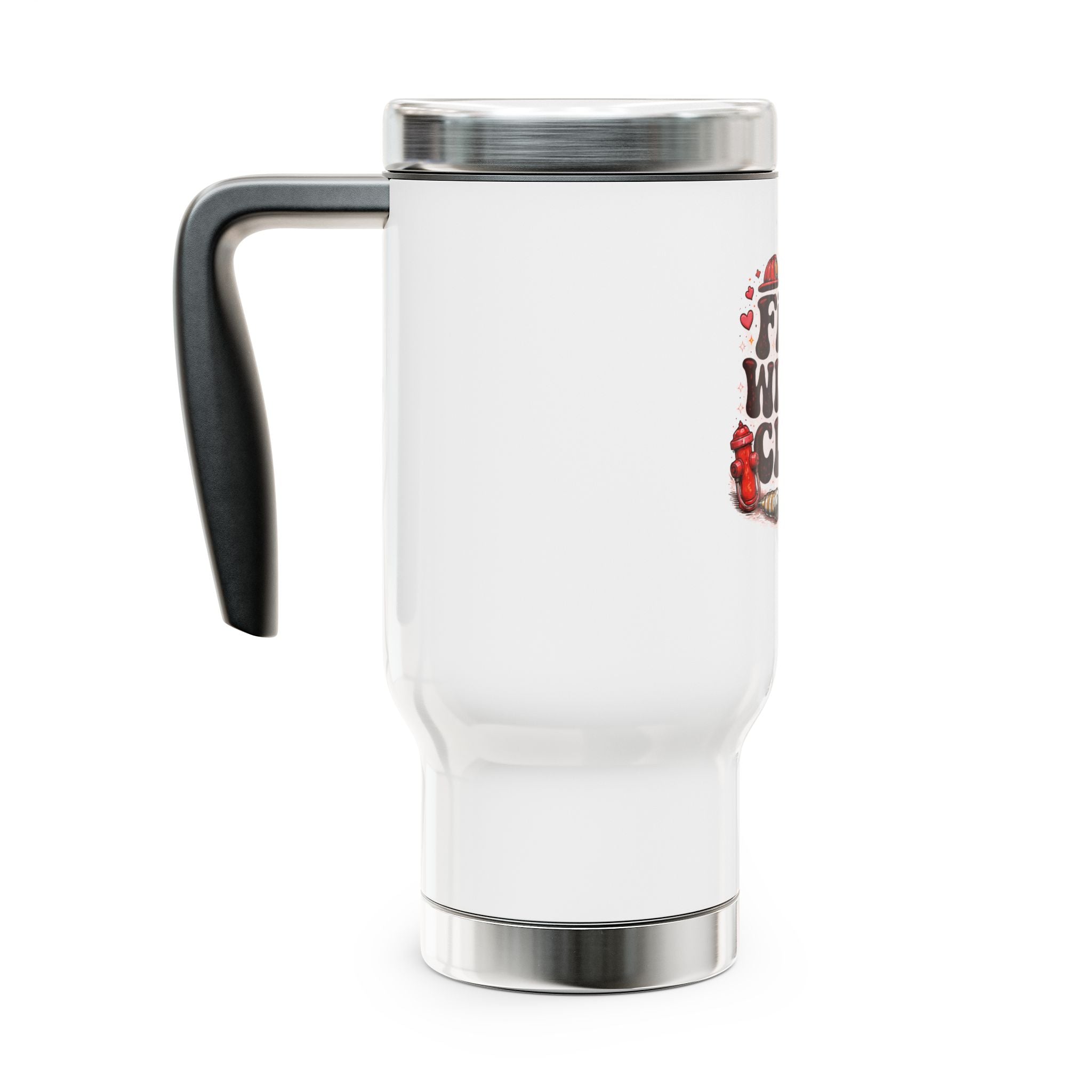 Fire Wives Club Travel Mug — 14oz Stainless Steel Insulated Coffee Tumbler with Handle