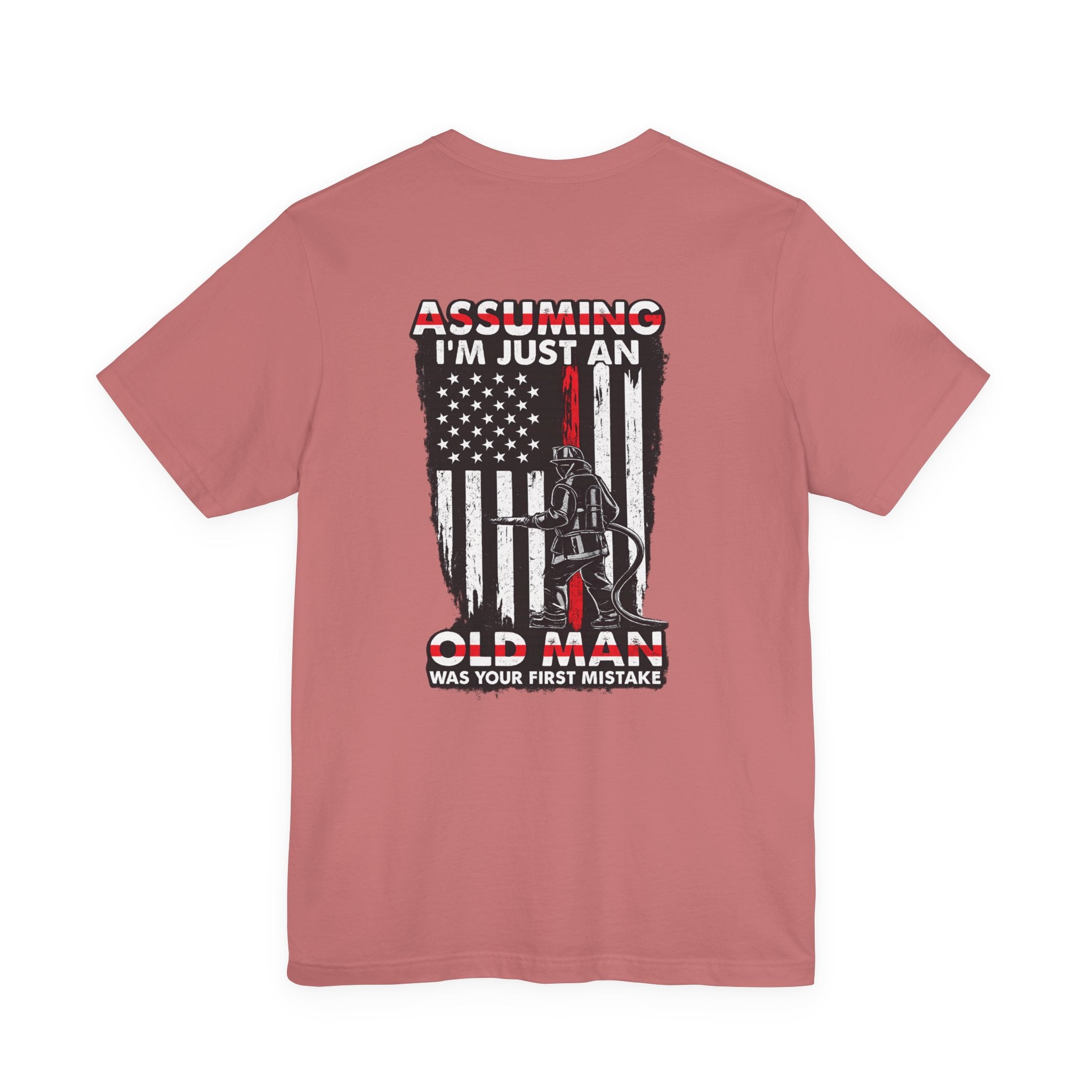 T‑Shirt - "Assuming I’m Just an Old Man" American Flag Fishing Tee