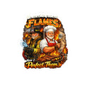 Kiss-Cut Sticker — "He Used to Put Out Flames, Now I Perfect Them" Firefighter & Chef BBQ Humor
