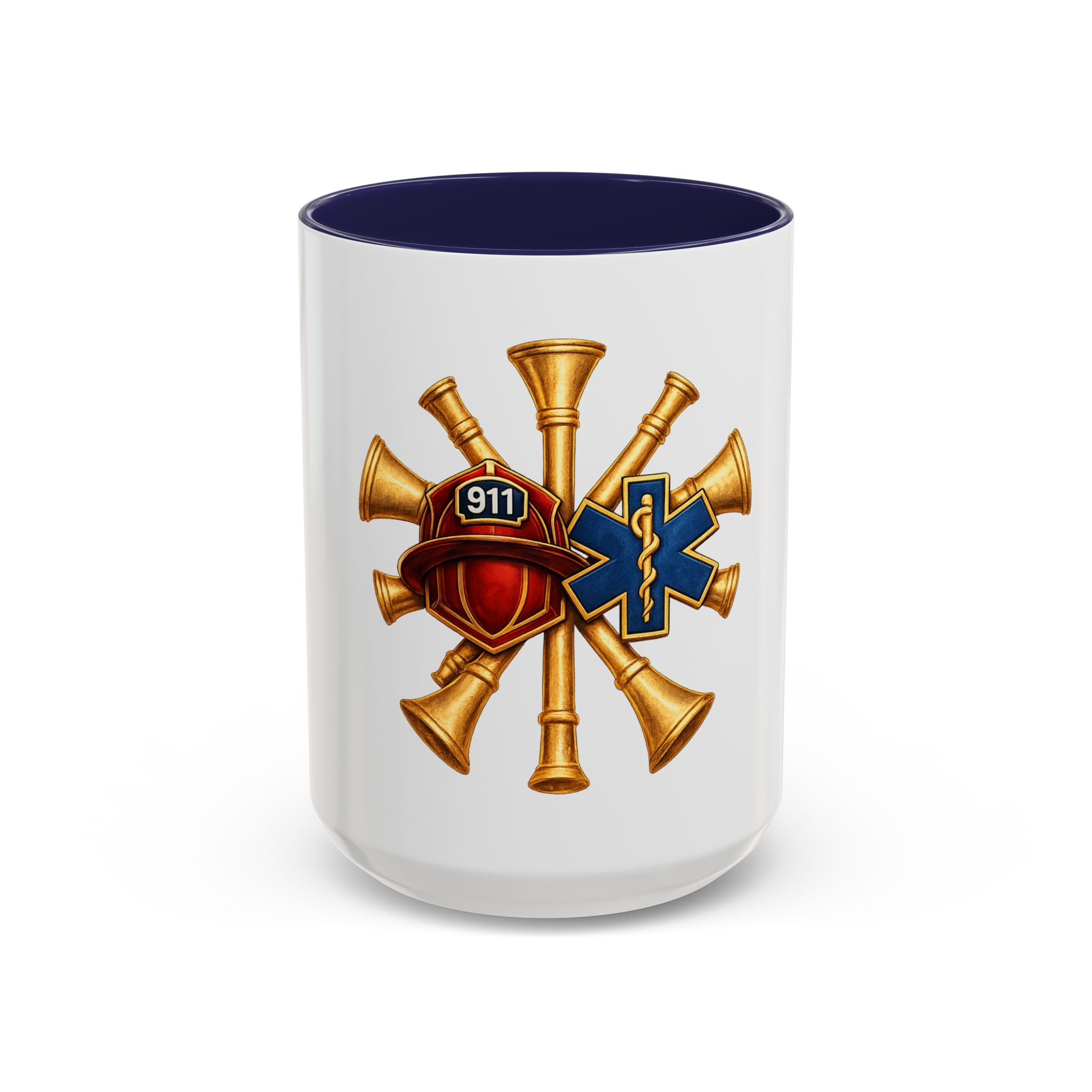 Fire Chief EMS & Firefighter Maltese Cross Coffee Mug — 911 Rescue Medical Emblem Accent Mug