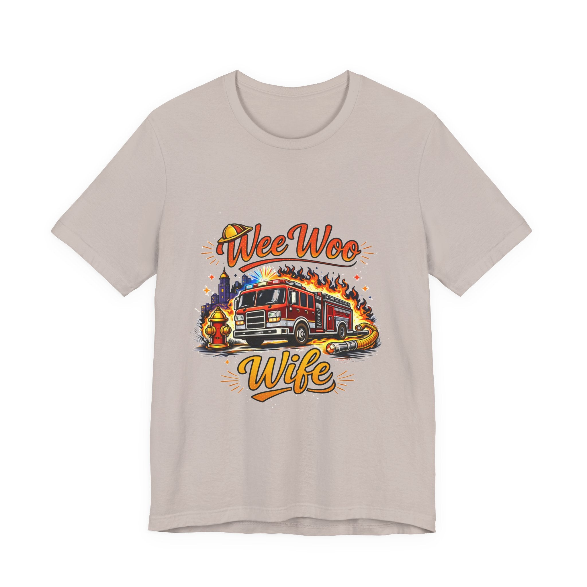 Firefighter Wife T-Shirt – "Wee Woo Wife" Fire Truck Graphic Tee
