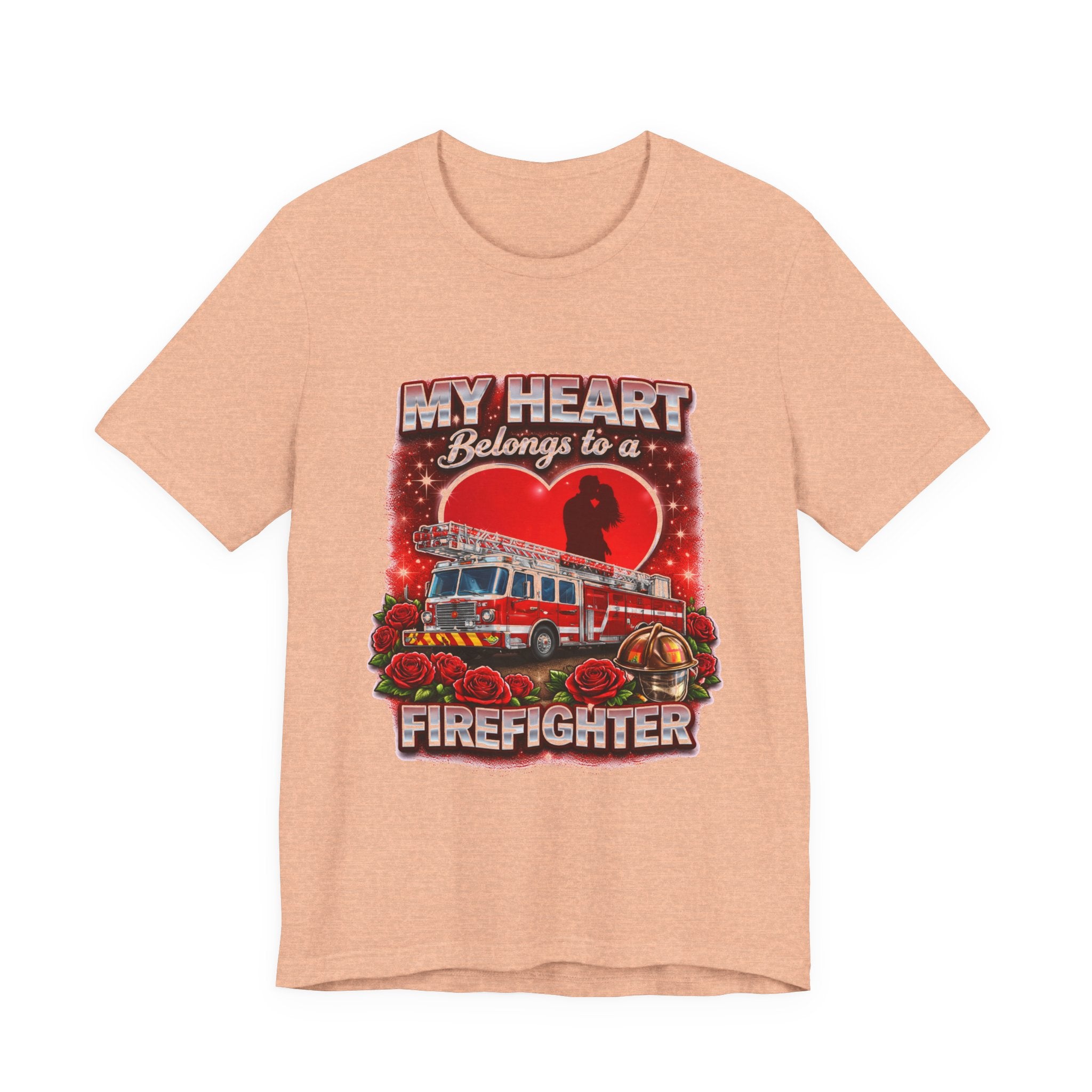 "My Heart Belongs to a Firefighter"  Firefighter Wife T-Shirt