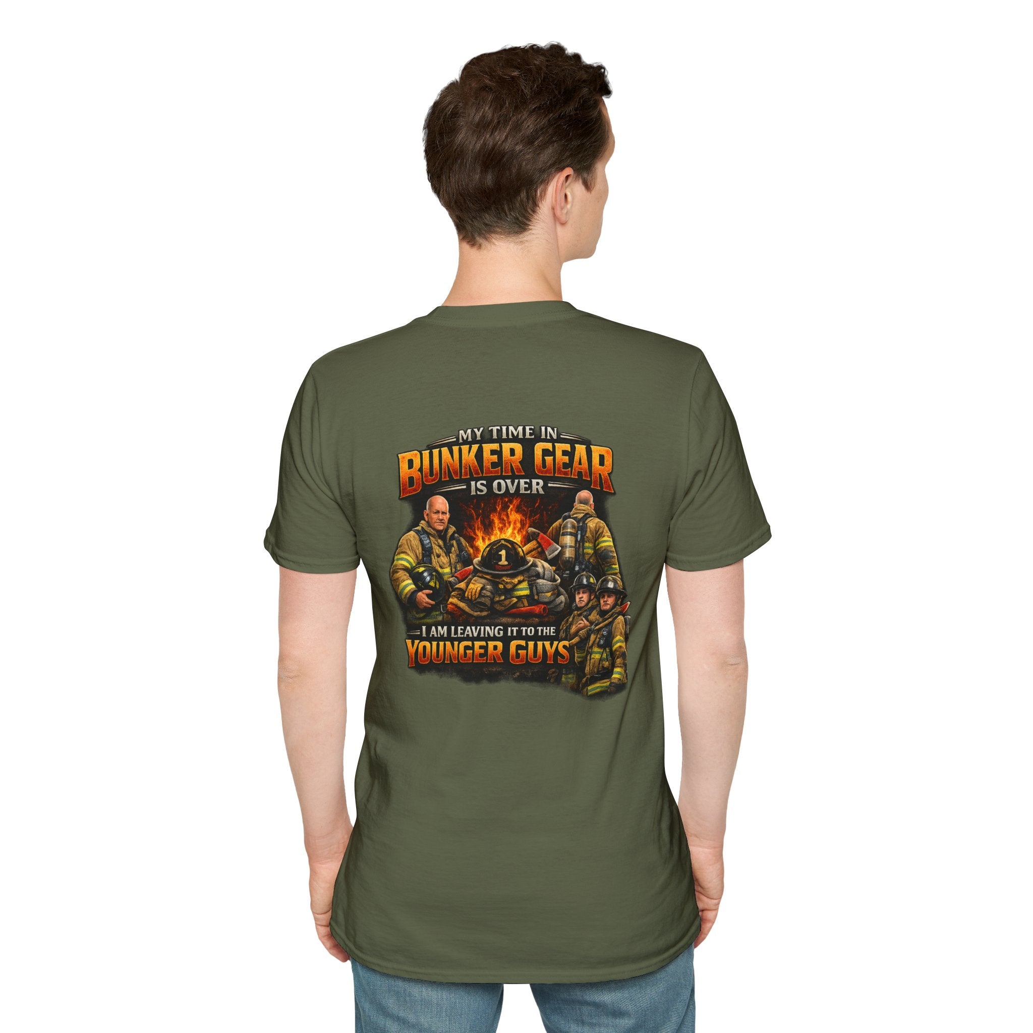 "My Time In Bunker Gear is Over"  Retired Firefighter T-Shirt