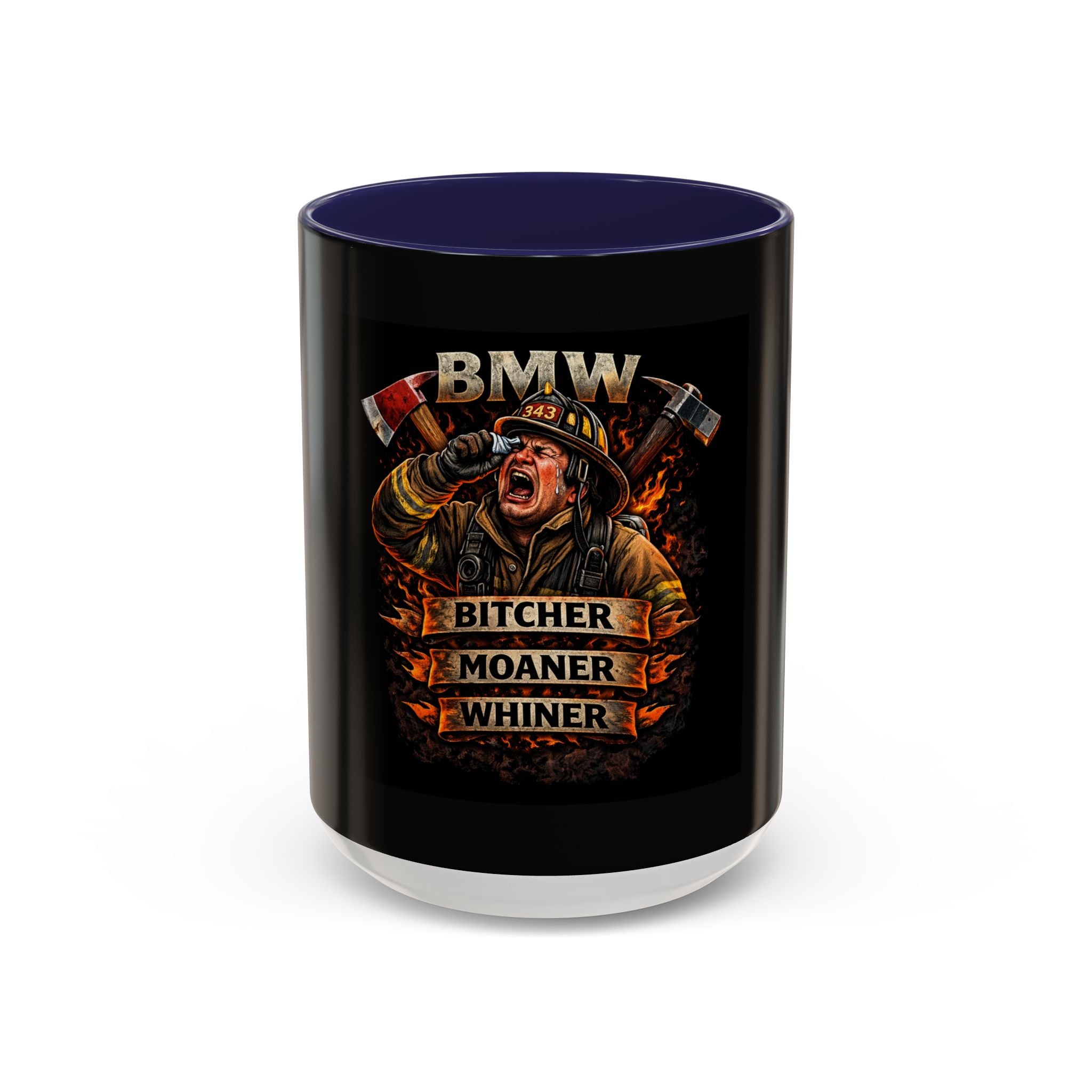 Firefighter Coffee Mug — 'Bitches, Moans & Whines' Humorous Accent Mug