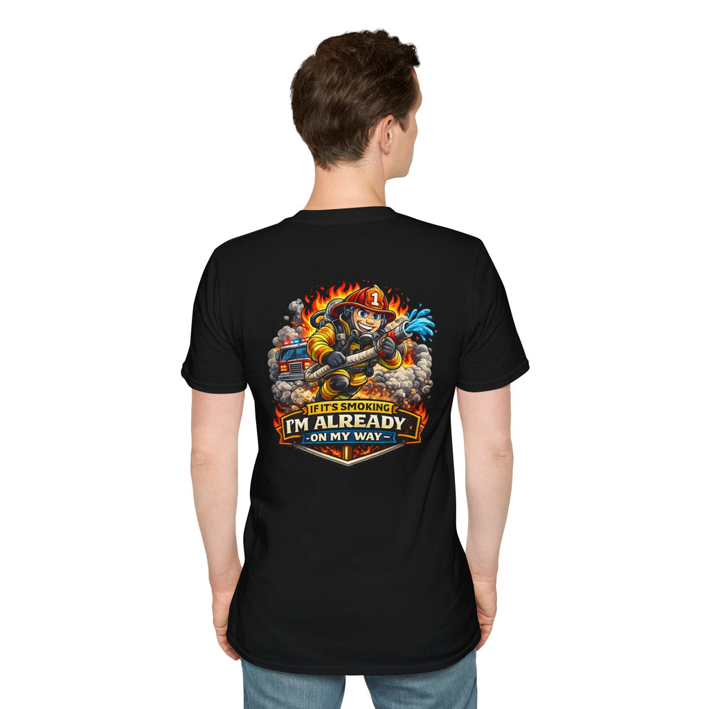 Firefighter T-Shirt – “If I’m Not Smoking I’m Already On My Way” Graphic Tee