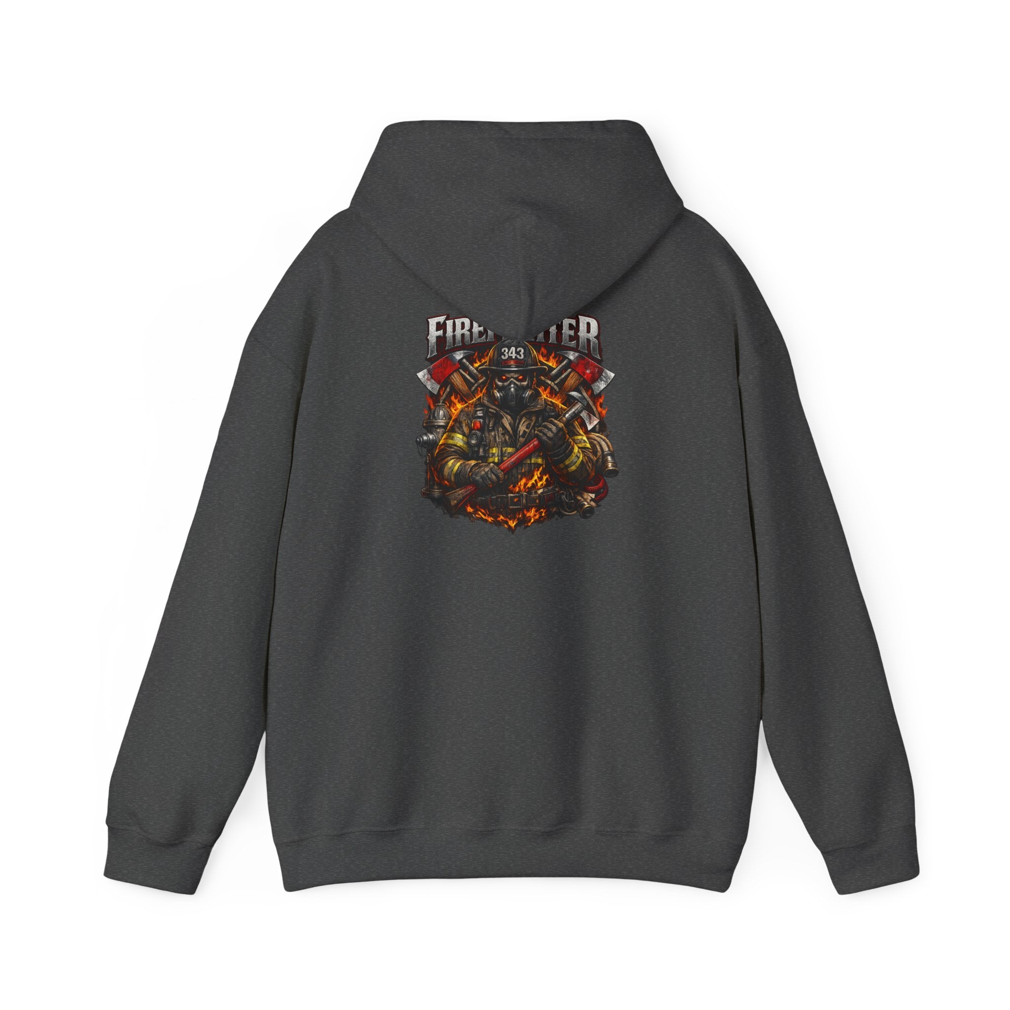 Firefighter Axe Shield Hoodie — Vintage Firefighter Engine Pullover